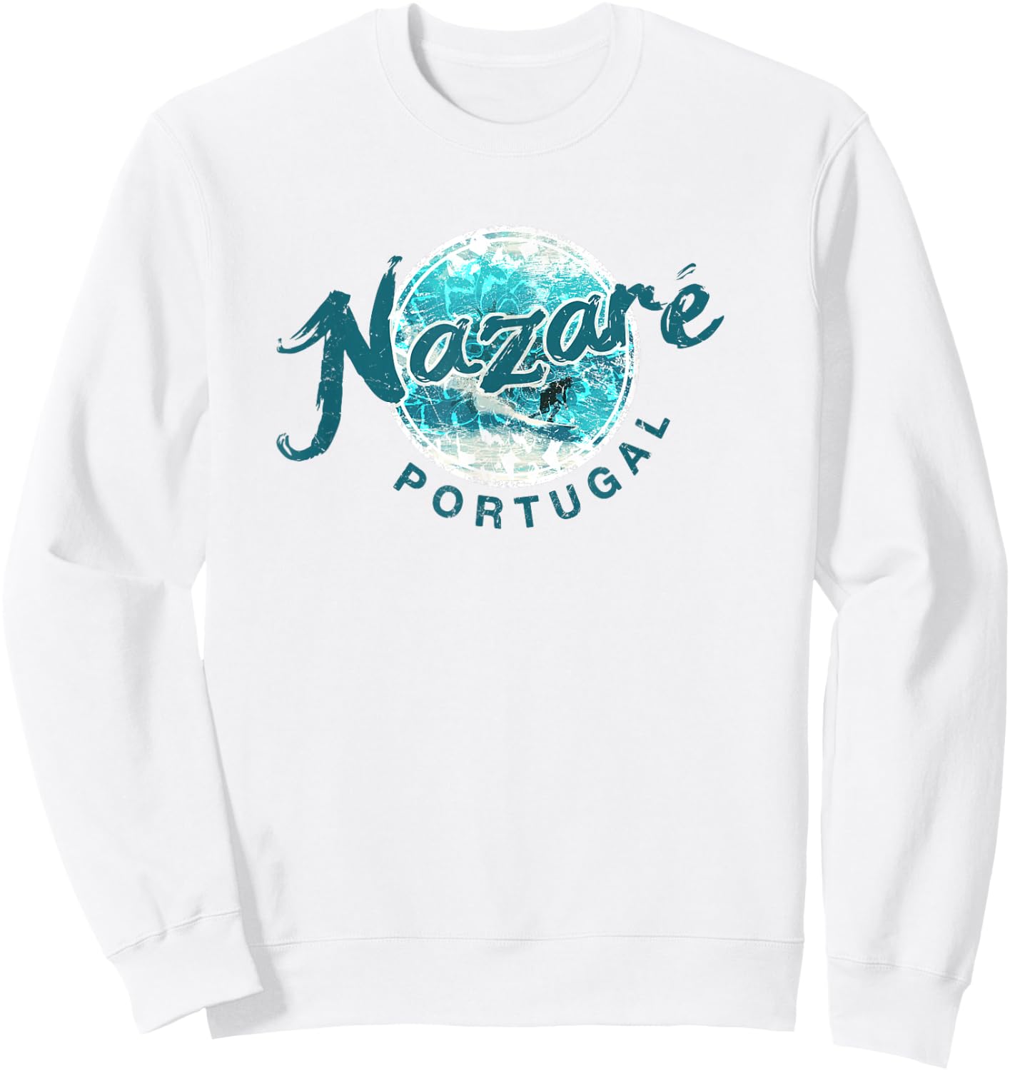 Nazare Portugal Vintage Surfing Sweatshirt - Sweatshirt | White
