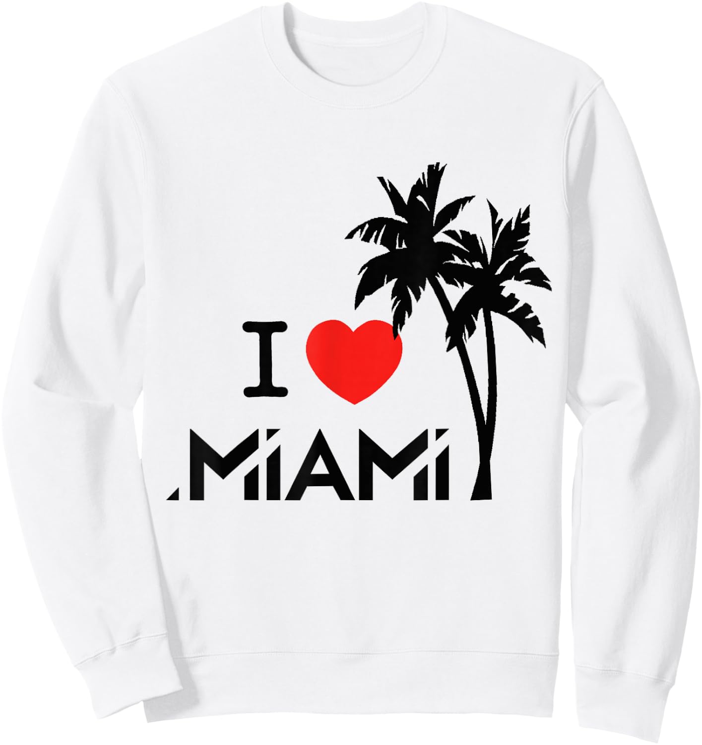 Miami , Miami Beach, USA , I Love Miami Sweatshirt - Sweatshirt | White