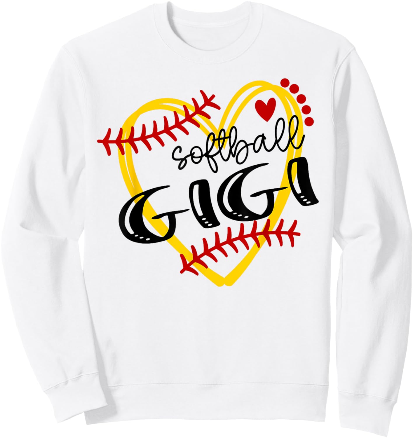 Personalized Softball Heart Cute Gigi Women Softball Sweatshirt - Sweatshirt | White