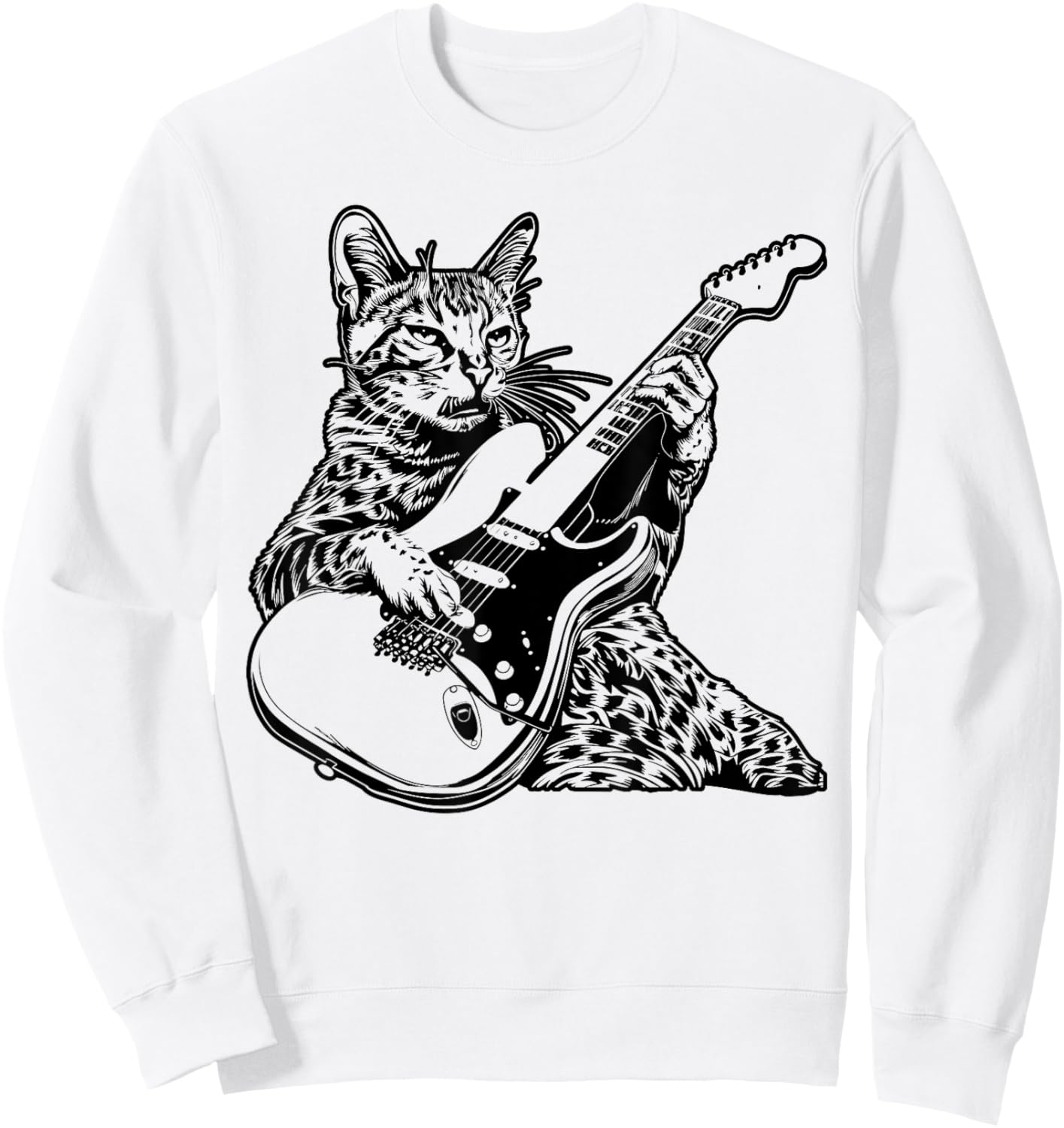Cat Guitarist Guitar - Savannah Dad Mom Women Sweatshirt - Sweatshirt | White