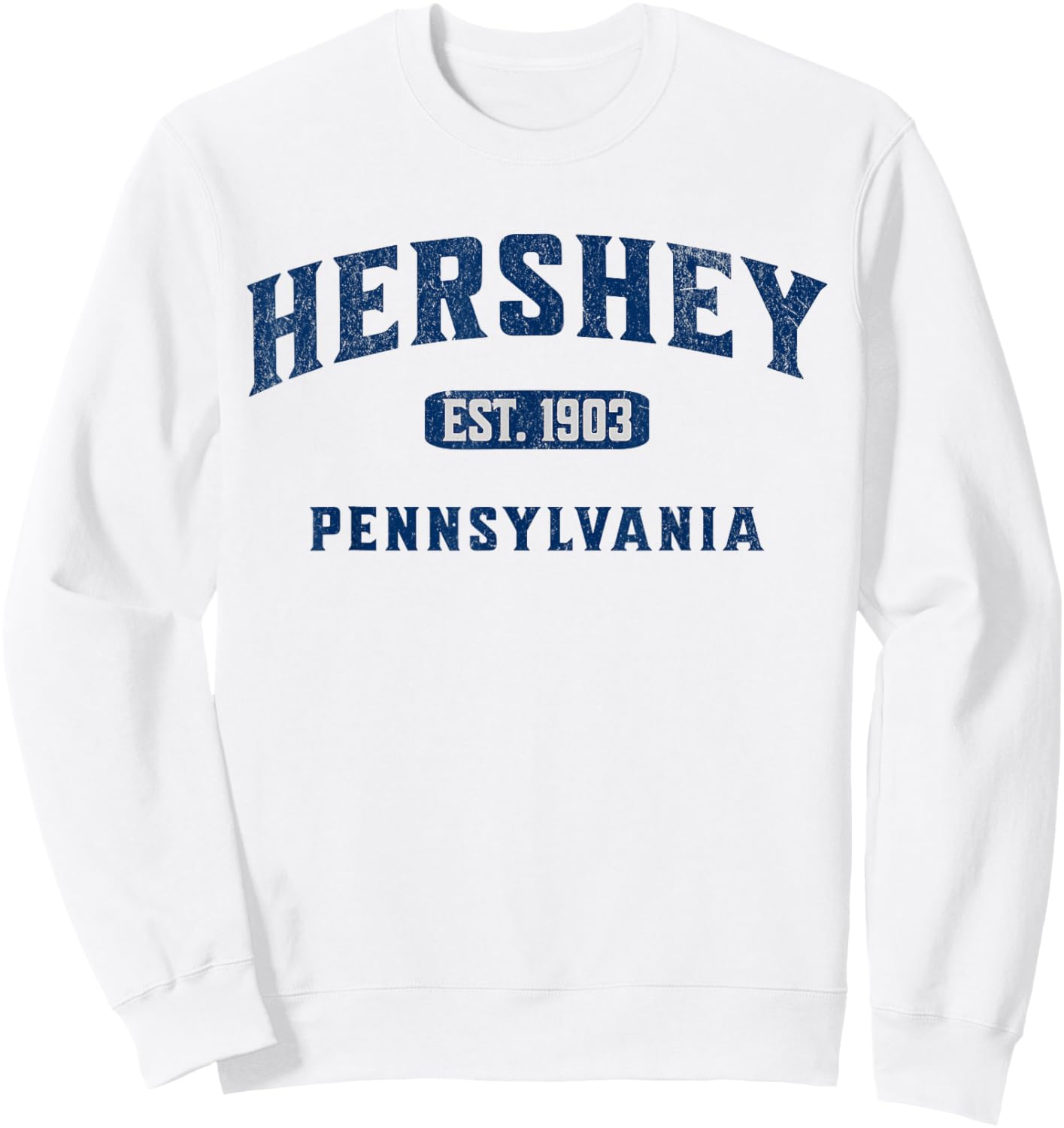 Visit Hershey Pennsylvania Vintage Athletic Souvenir Sweatshirt - Sweatshirt | White