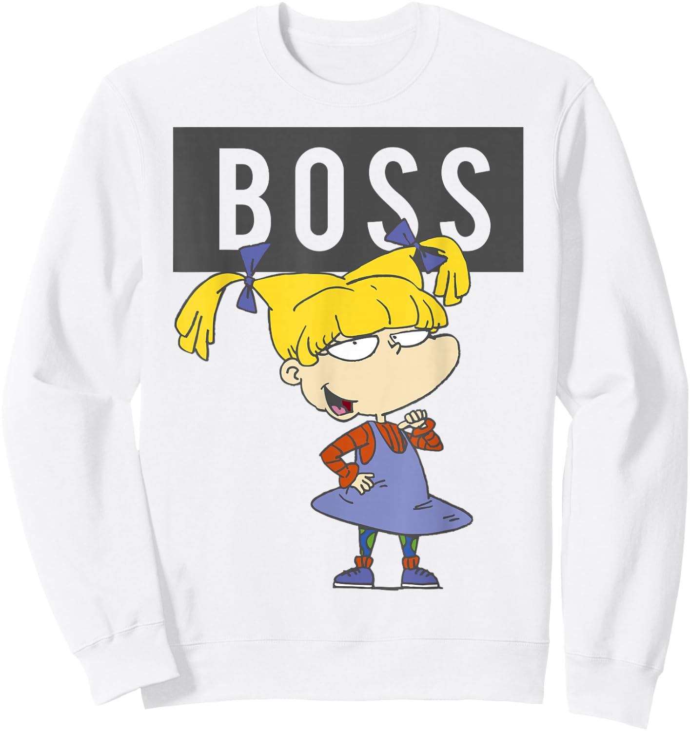 Rugrats Angelica Boss Word Cutout Sweatshirt - Sweatshirt | White