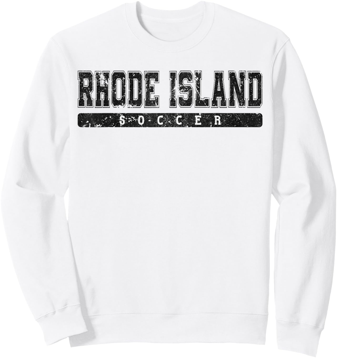 Rhode Island Soccer Black Vintage Text Sweatshirt - Sweatshirt | White