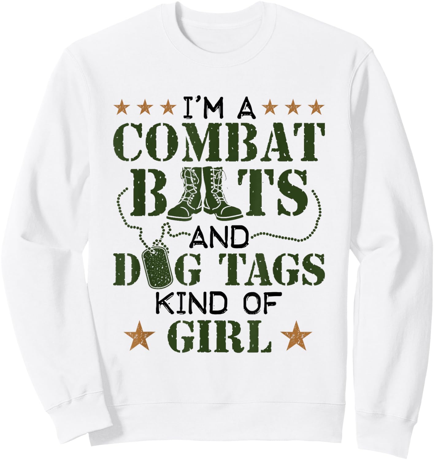 Women Military Veteran Combat Boots Dog Tags Kind Of Girl Sweatshirt - Sweatshirt | White