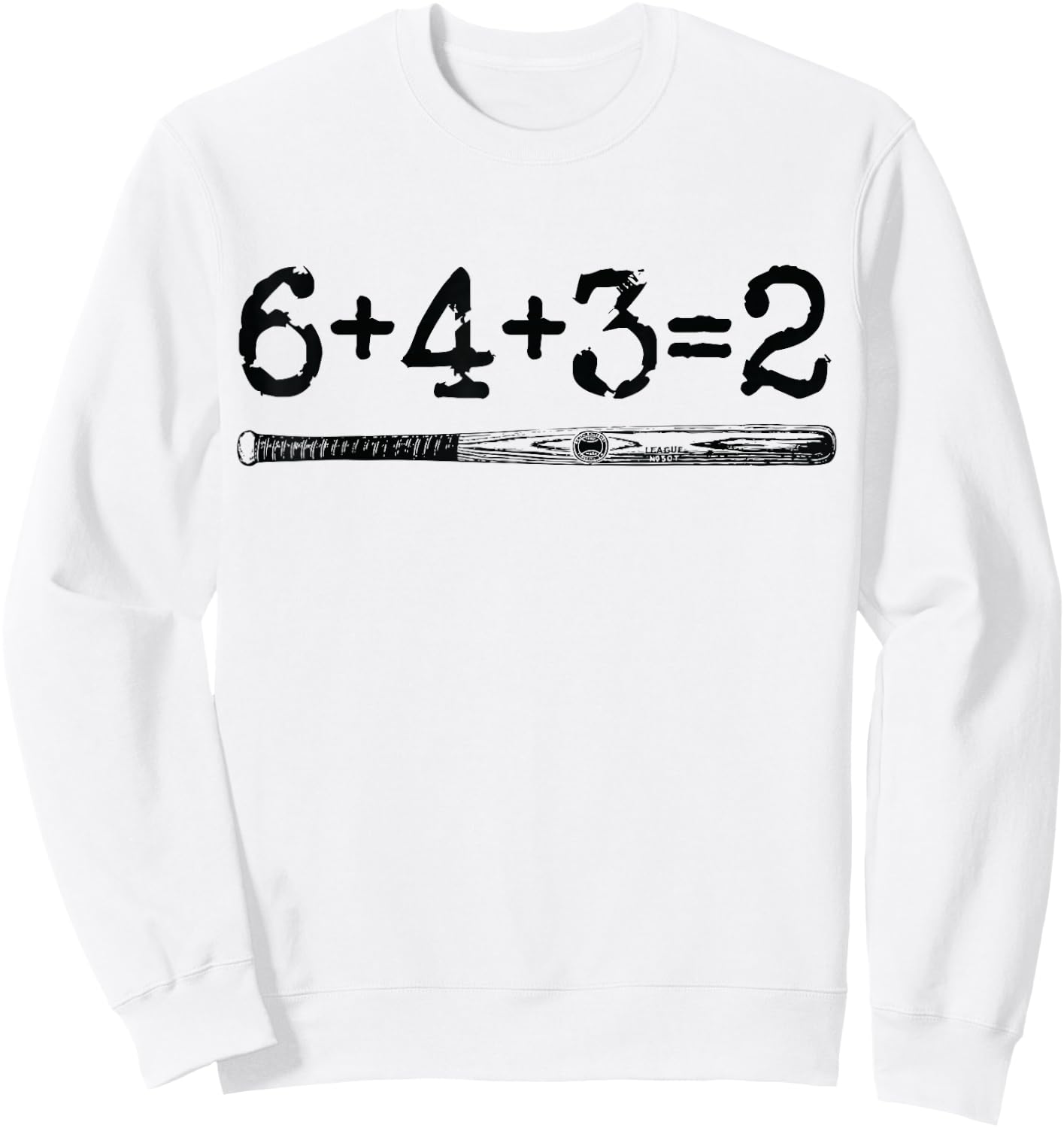 Double Play 6 4 3 2 Vintage Baseball Math Softball Player Sweatshirt - Sweatshirt | White