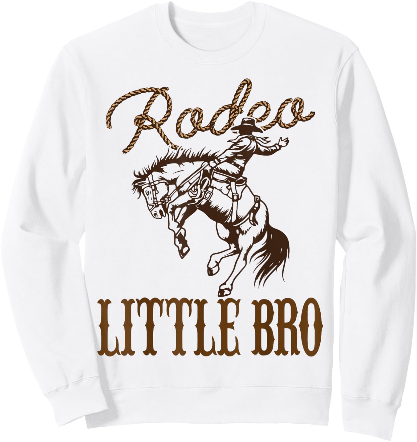 Little Bro Birthday Cowboy Cowgirl Western Rodeo Brother Sweatshirt - Sweatshirt | White