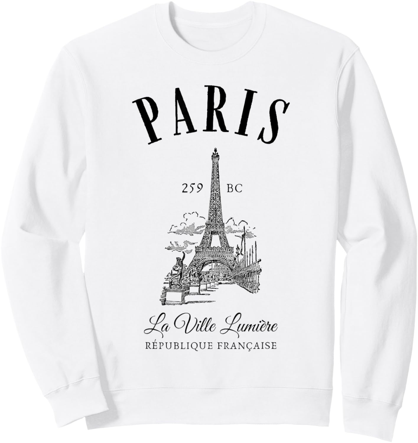 France Paris Eiffel Tower Sweatshirt - Sweatshirt | White
