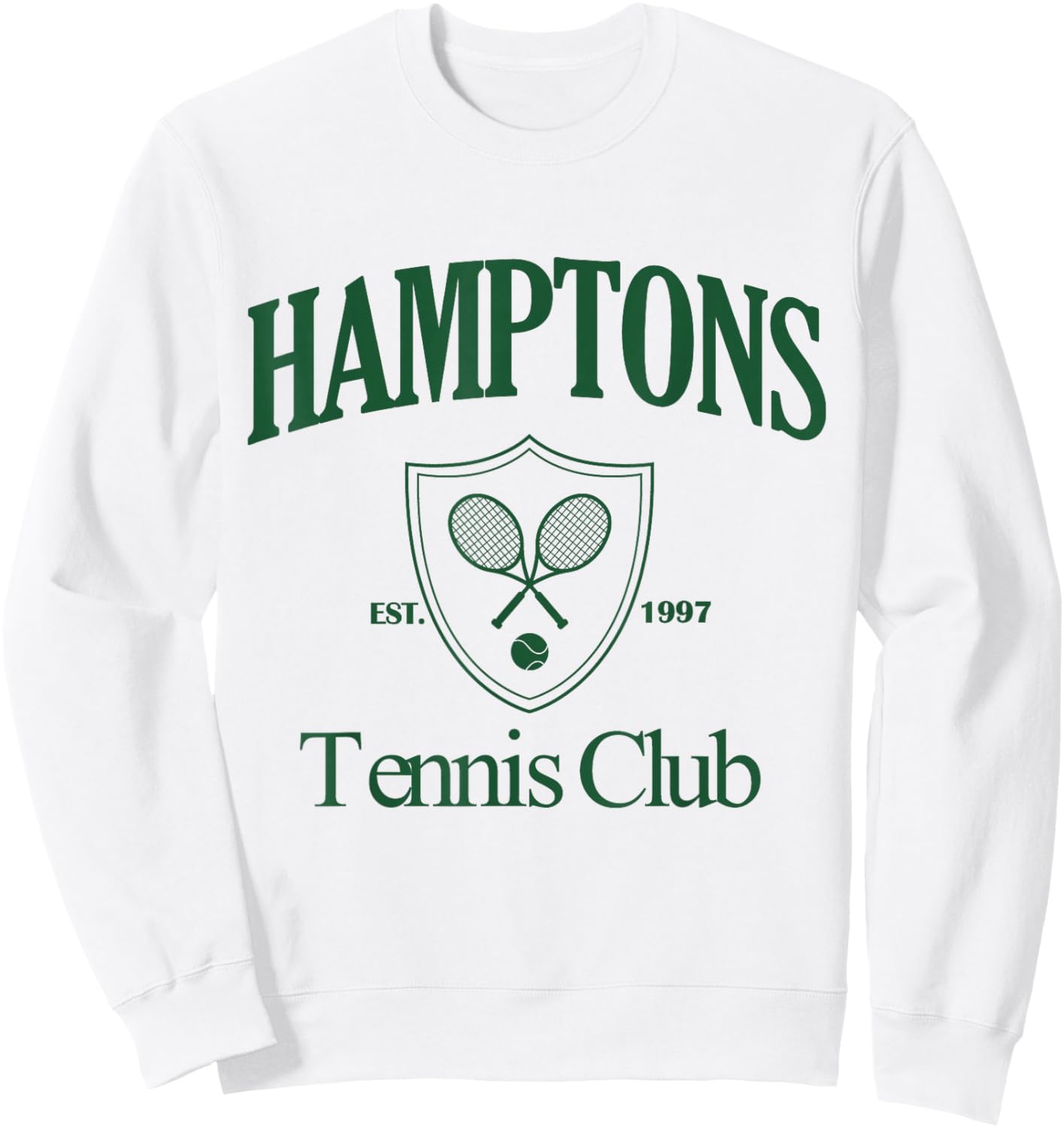 Hamptons Tennis Club Vintage 90s Style Aesthetic Sweatshirt - Sweatshirt | White