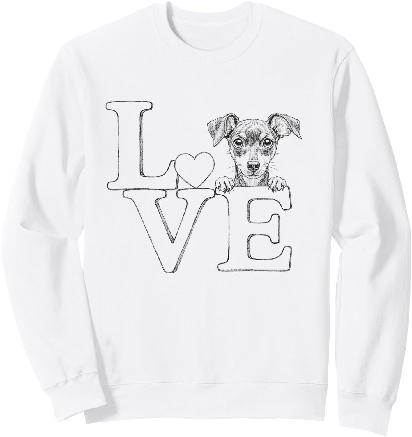 Miniature Pinscher Min Pin Love Art For Dog Owner Sweatshirt - Sweatshirt | White
