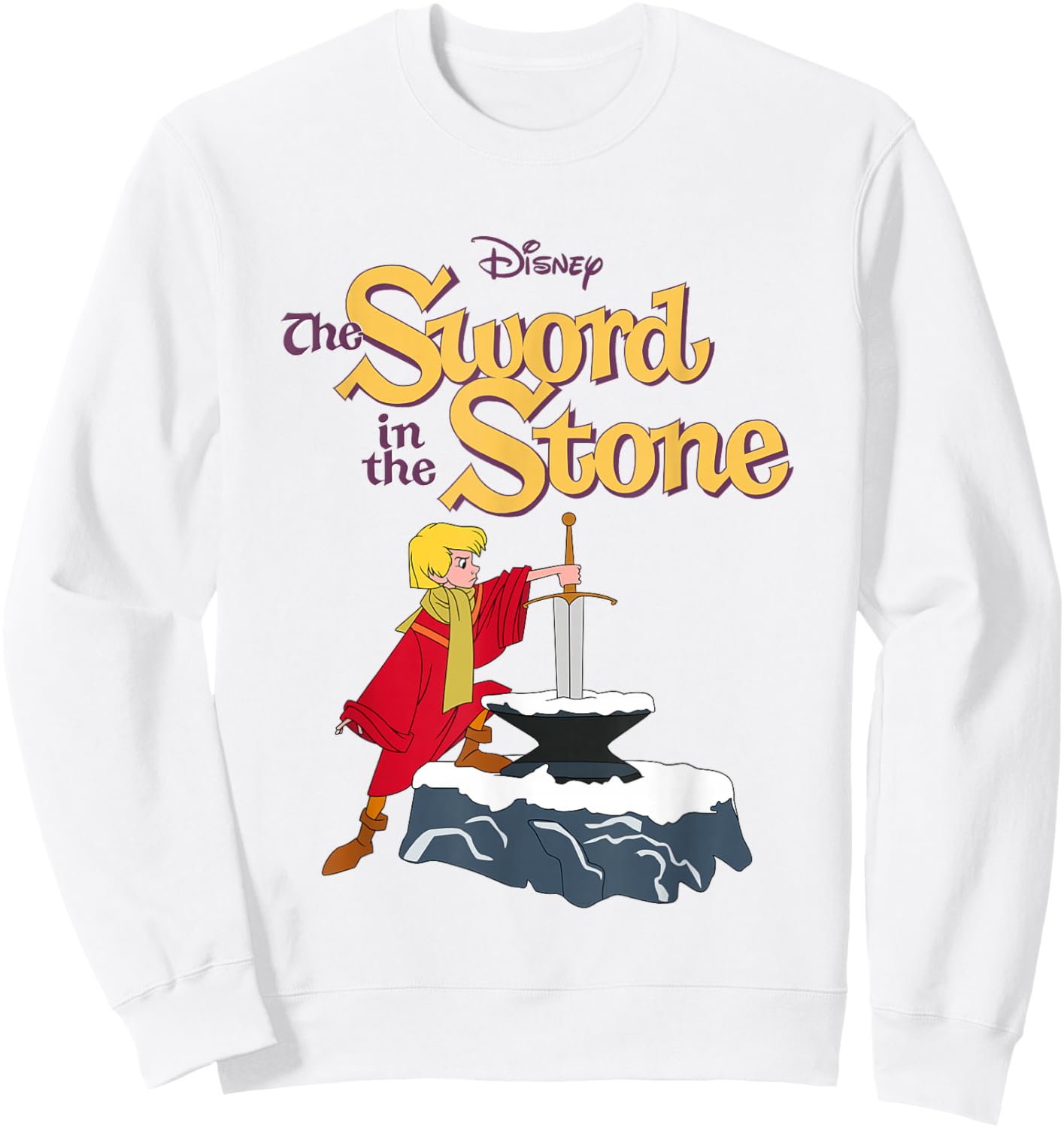 Disney The Sword in the Stone Iconic Arthur Big Chest Poster Sweatshirt - Sweatshirt | White