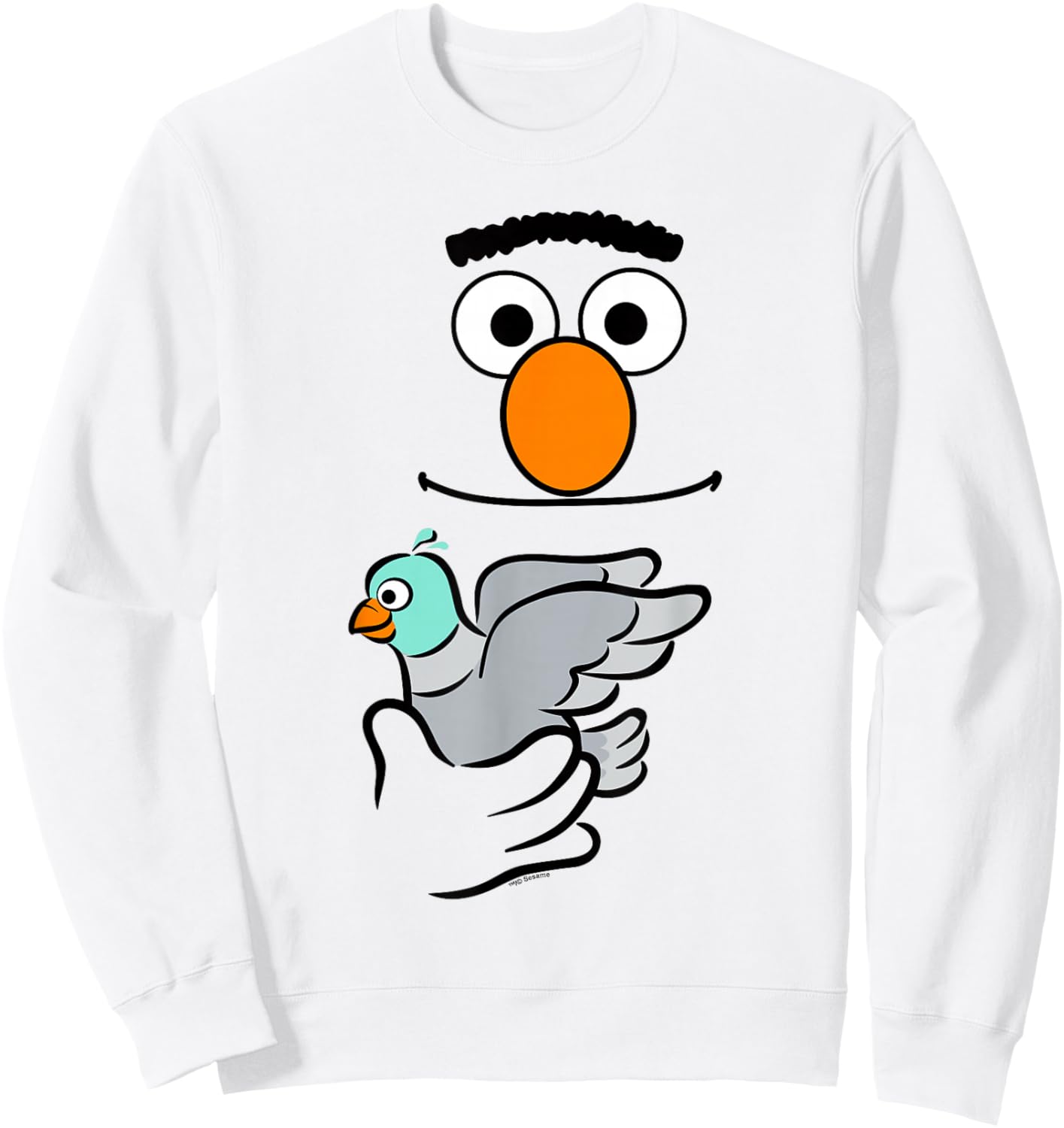 Sesame Street Bert Holding Pigeon Halloween Costume Sweatshirt - Sweatshirt | White