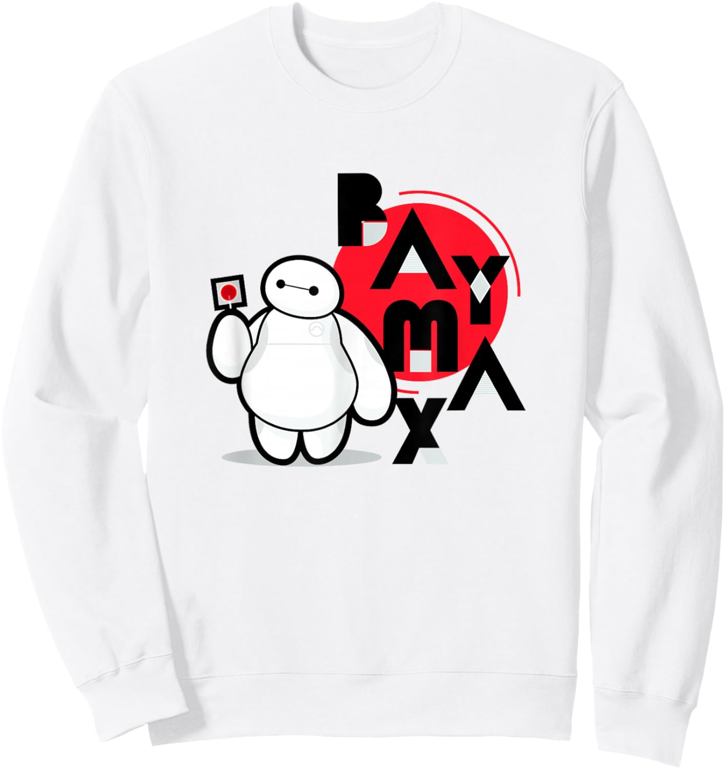 Disney Big Hero 6 Baymax With Lollipop Cute Chibi Shot Sweatshirt - Sweatshirt | White