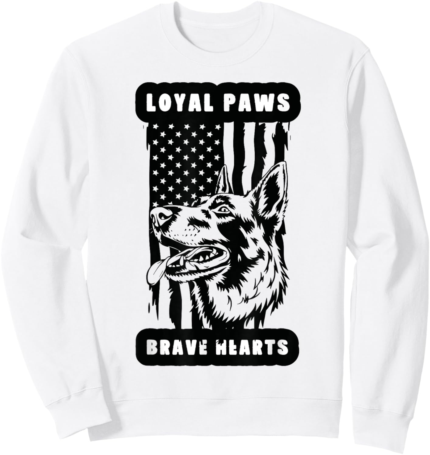 K9 Veteran Military Working Dog USA US Flag K9 Veterans Day Sweatshirt - Sweatshirt | White