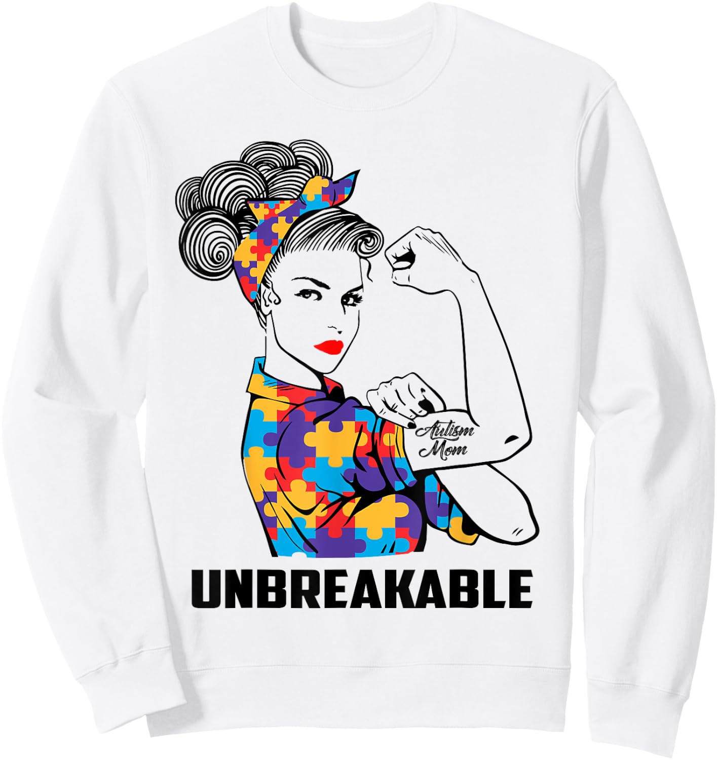 Autism Mom Gifts Autism Mama Awareness Gift Autistic Parents Sweatshirt - Sweatshirt | White