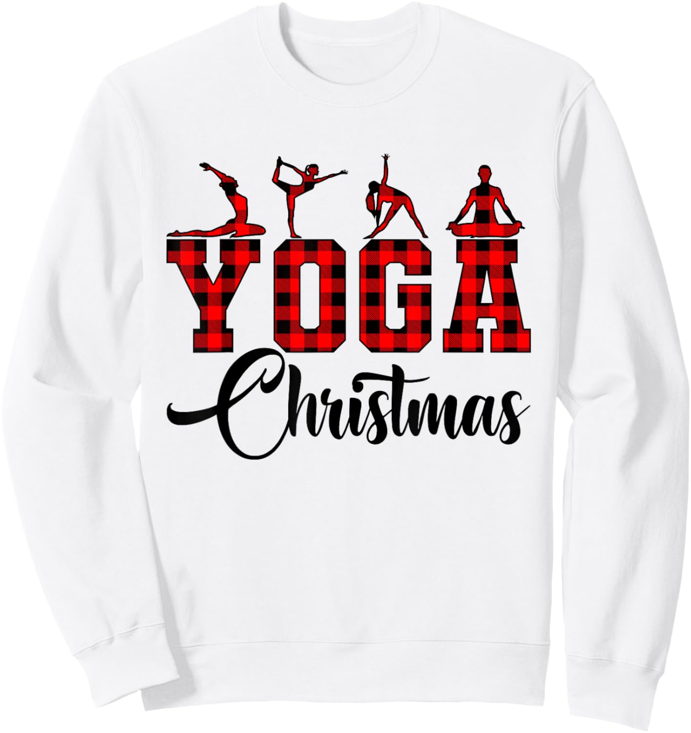 Funny Christmas Santa Claus Meditating Yoga Lover Instructor Sweatshirt - Sweatshirt | White