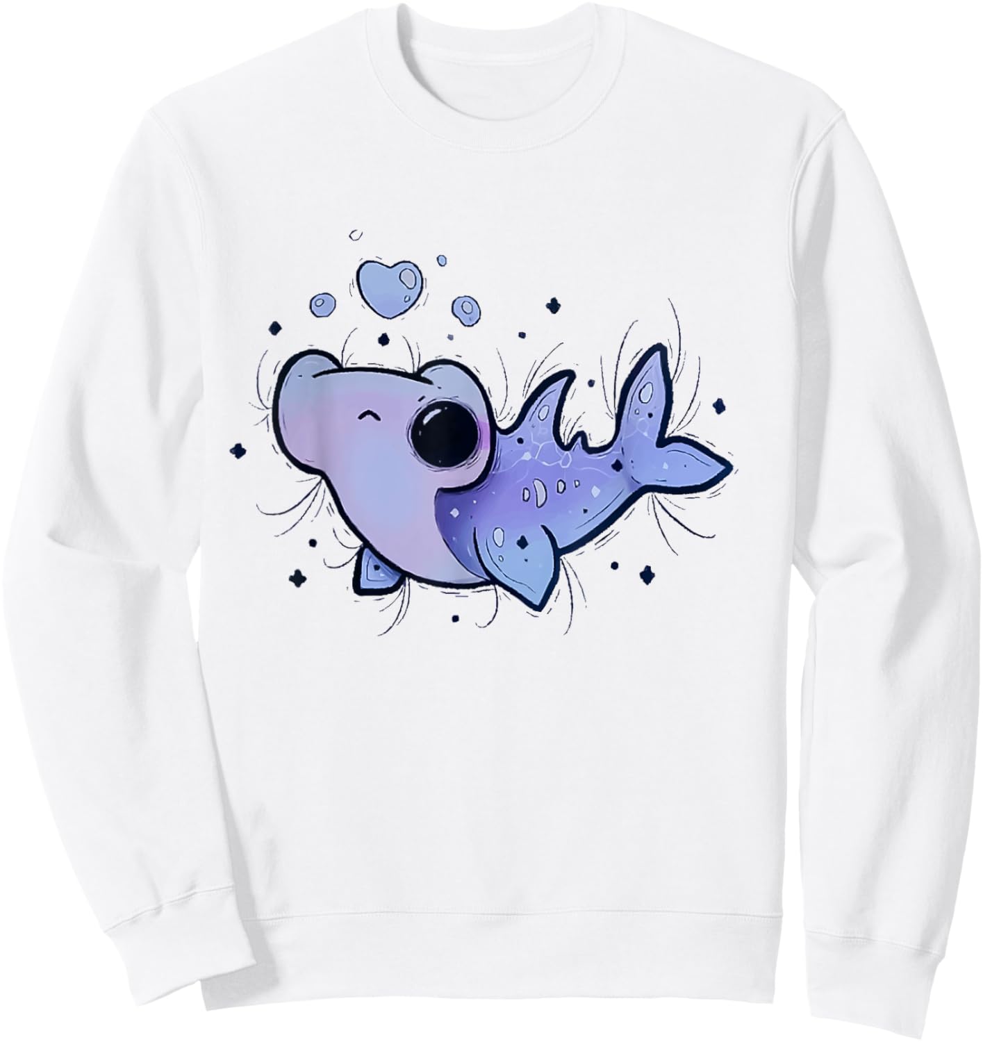 Cute Kawaii Hammerhead Shark Sweatshirt - Sweatshirt | White