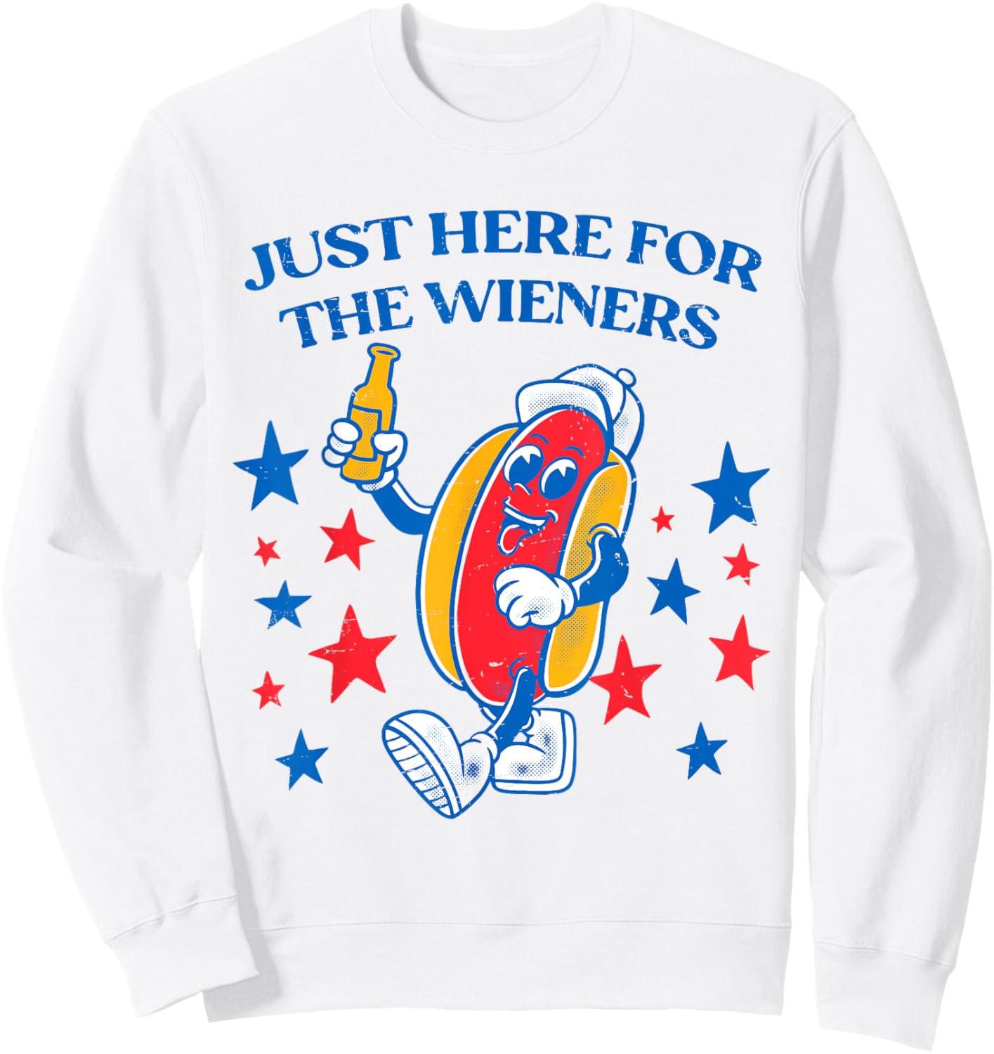 I'm Just Here For The Wieners 4th Of July Hot Dog Sweatshirt - Sweatshirt | White