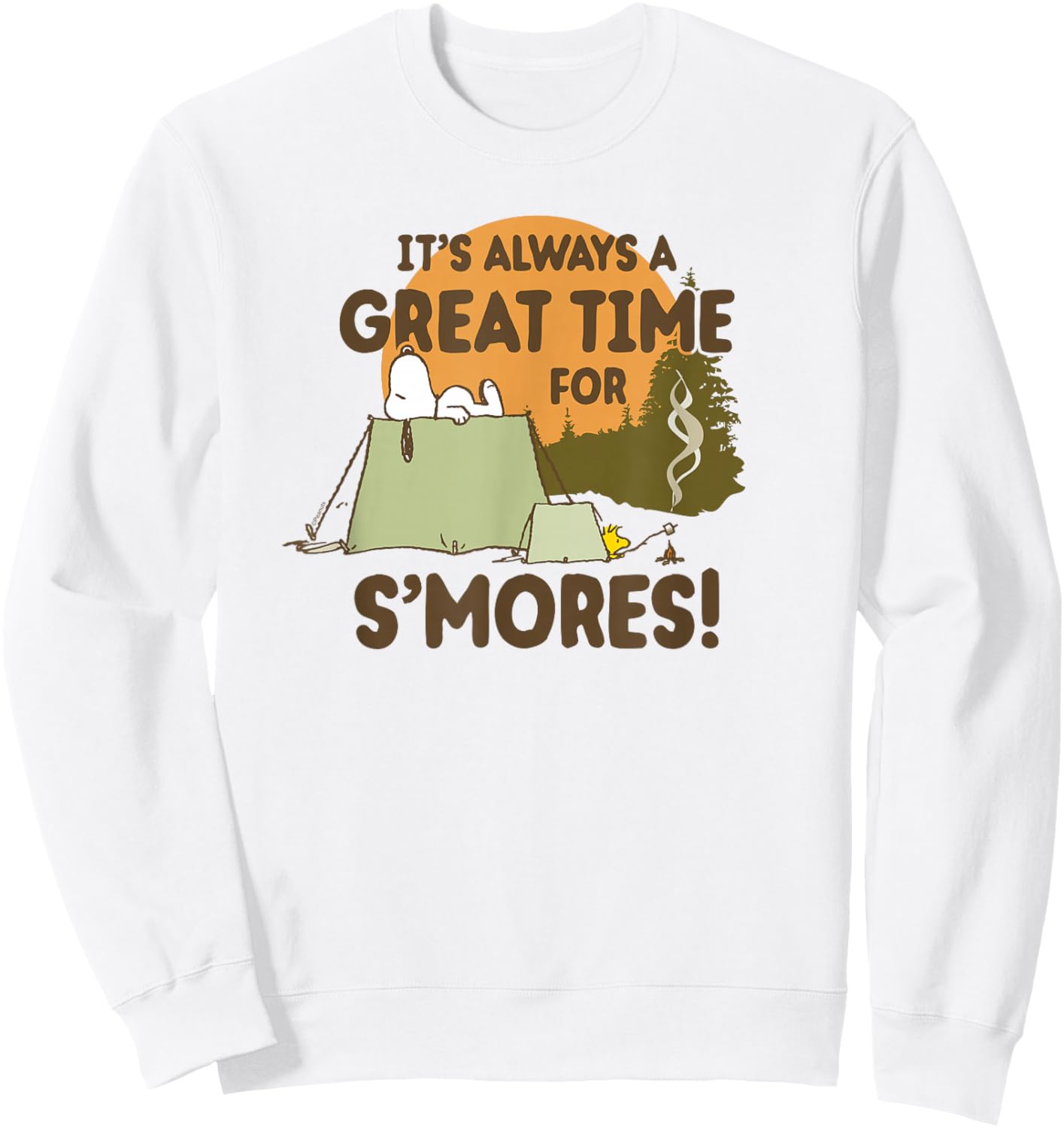 Peanuts - Smores Snoopy Woodstock Sweatshirt - Sweatshirt | White