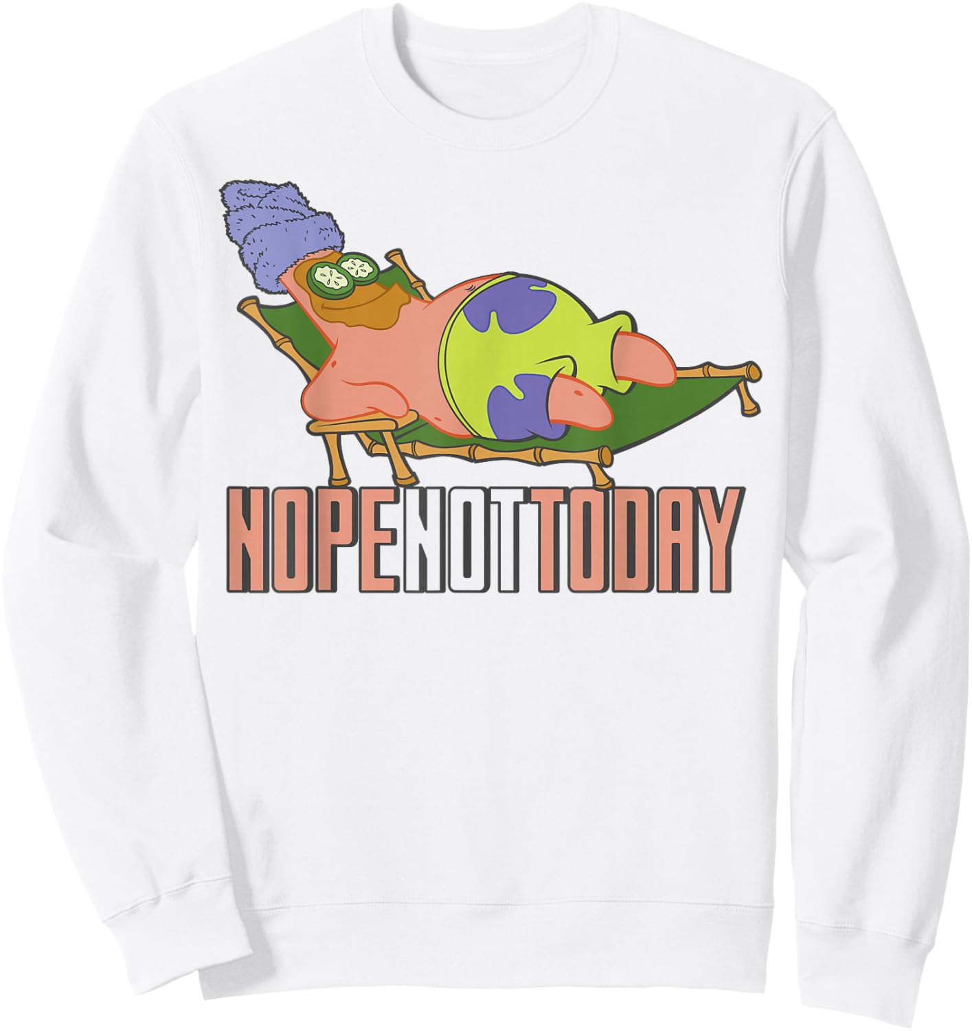 SpongeBob SquarePants Patrick Nope Not Today Sweatshirt - Sweatshirt | White