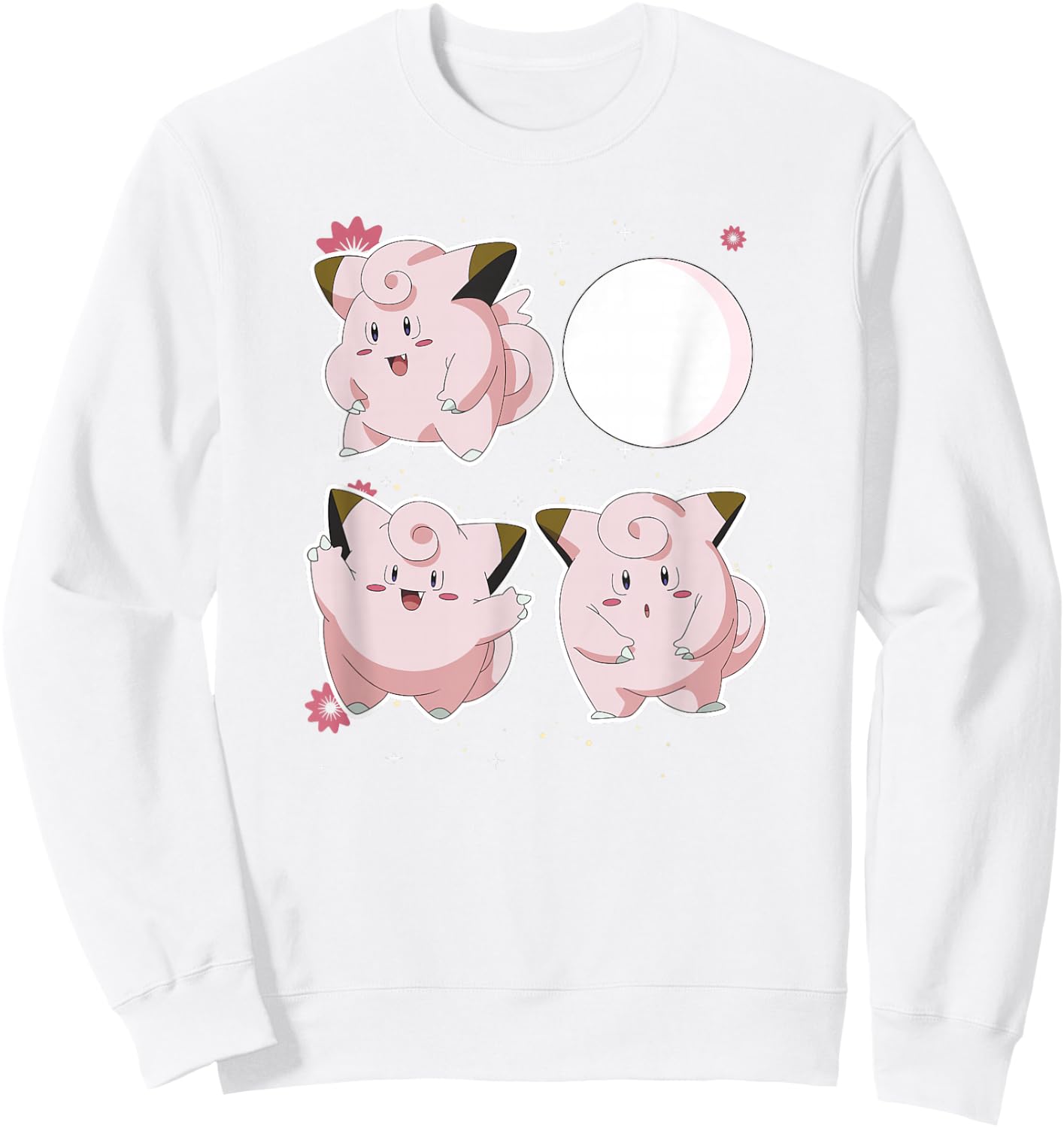 Pokémon Clefairy Moonlight Dance Cute Friends Sweatshirt - Sweatshirt | White