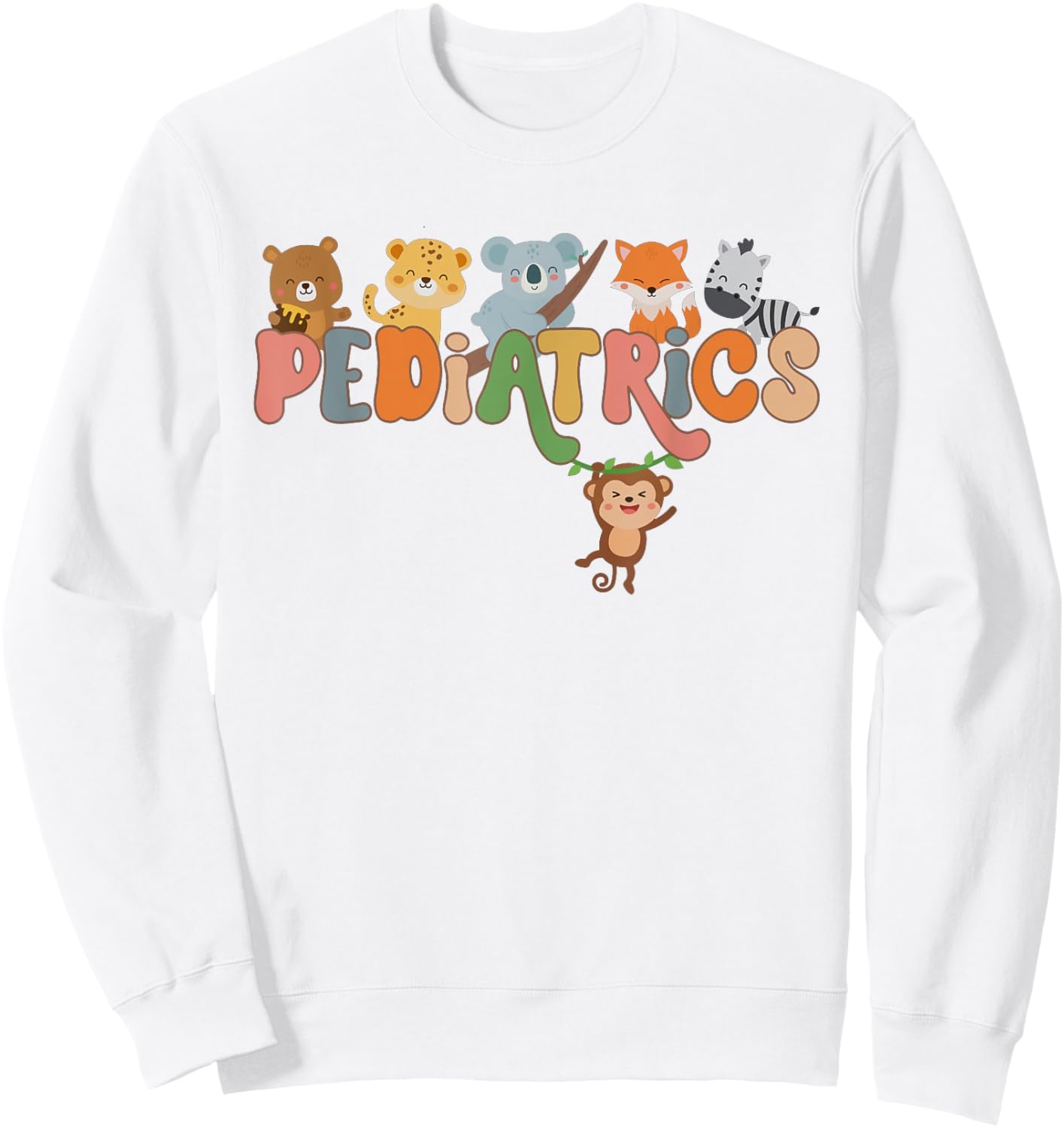Pediatric Nurse Animals Peds Nurse Crew School Nurse Week Sweatshirt - Sweatshirt | White