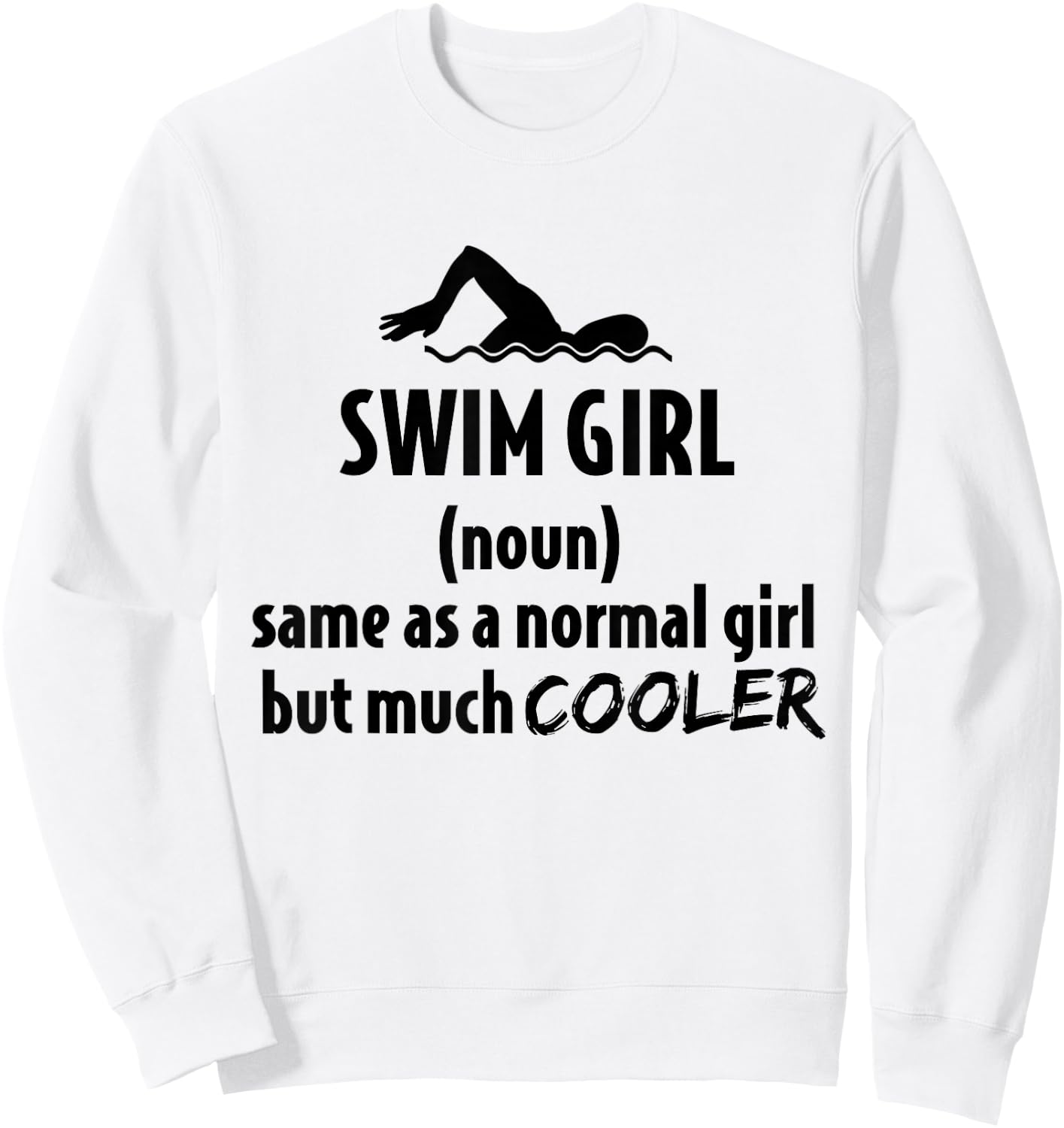 Swim Girl Female Swimming Girl Sweatshirt - Sweatshirt | White