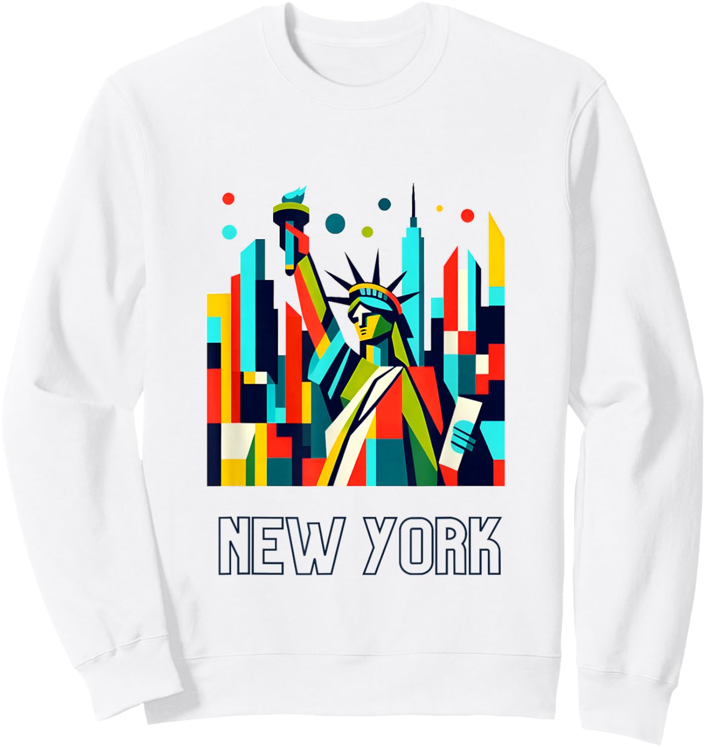New York City Skylines NYC Freiheitsstatue Souvenir Sweatshirt - Sweatshirt | White