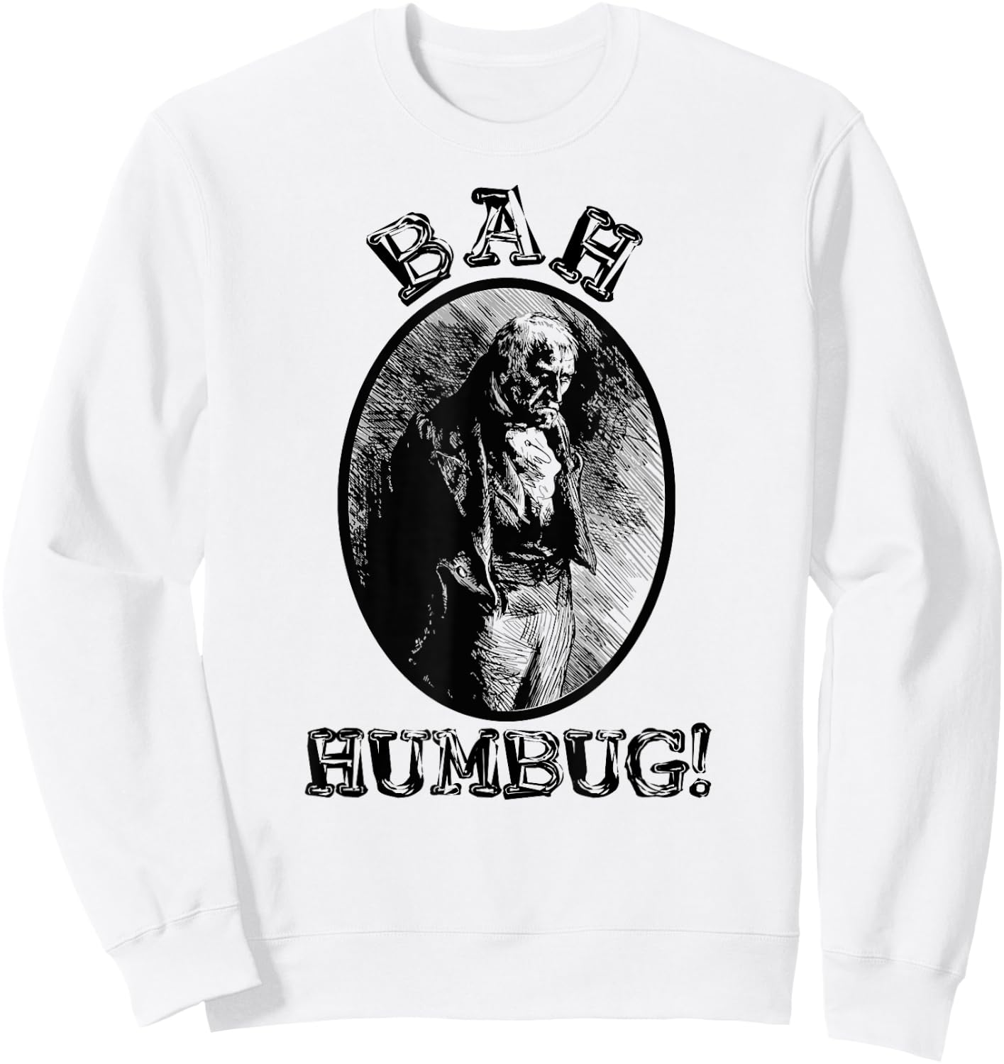 Charles Dickens Vintage Scrooge A Christmas Carol Book Art Sweatshirt - Sweatshirt | White