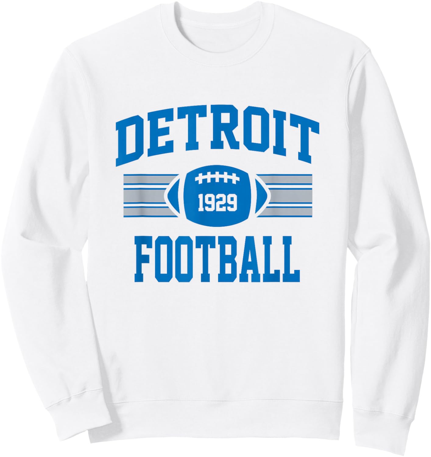 Detroit Football Athletic Vintage Sports Team Fan Sweatshirt - Sweatshirt | White