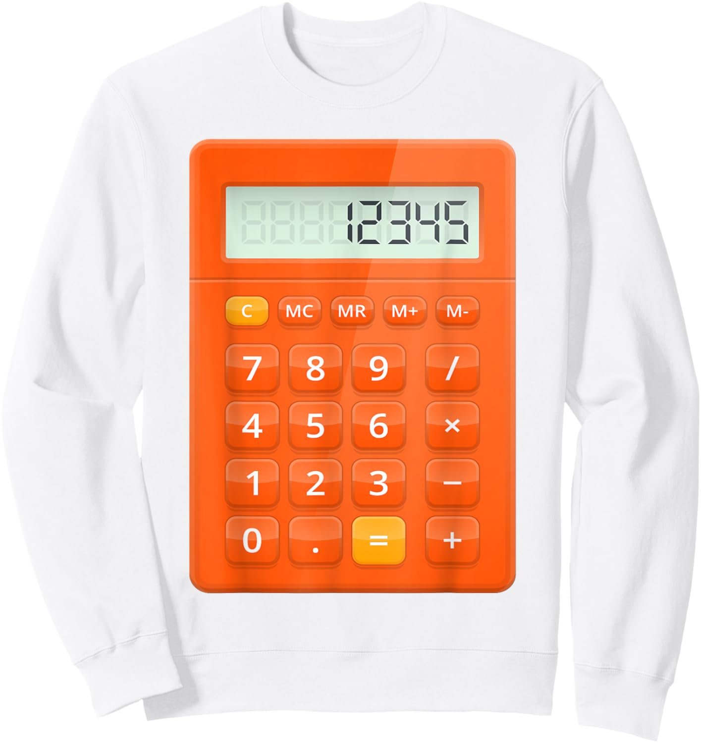 Calculator Costume Halloween Easy Cosplay Math Geek Outfit Sweatshirt - Sweatshirt | White