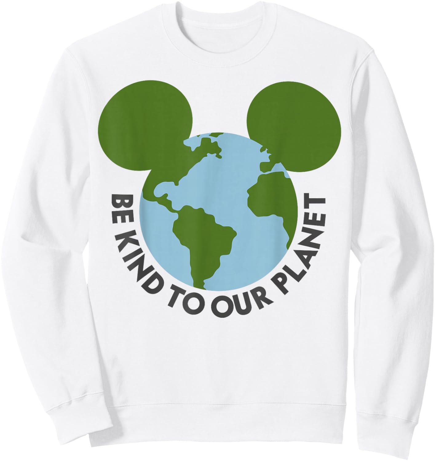 Disney Mickey & Friends Mickey Be Kind To Our Planet Globe Sweatshirt - Sweatshirt | White