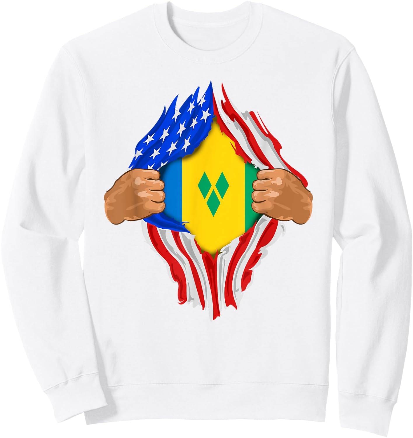 Saint Vincent and the Grenadines Blood Inside Me | Flag Gift Sweatshirt - Sweatshirt | White