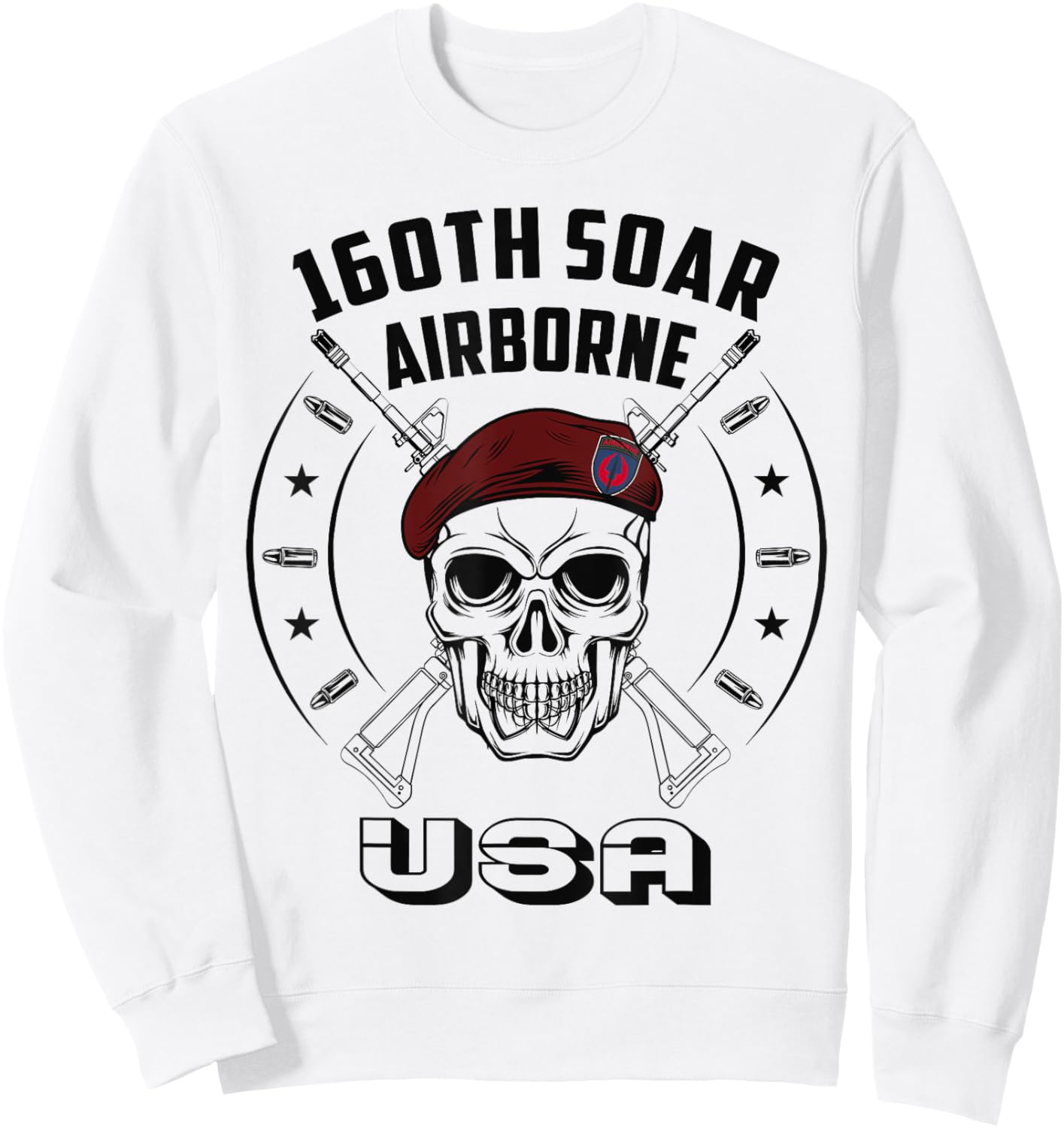 160th SOAR Special Force Airborne US Night Stalkers Army Sweatshirt - Sweatshirt | White