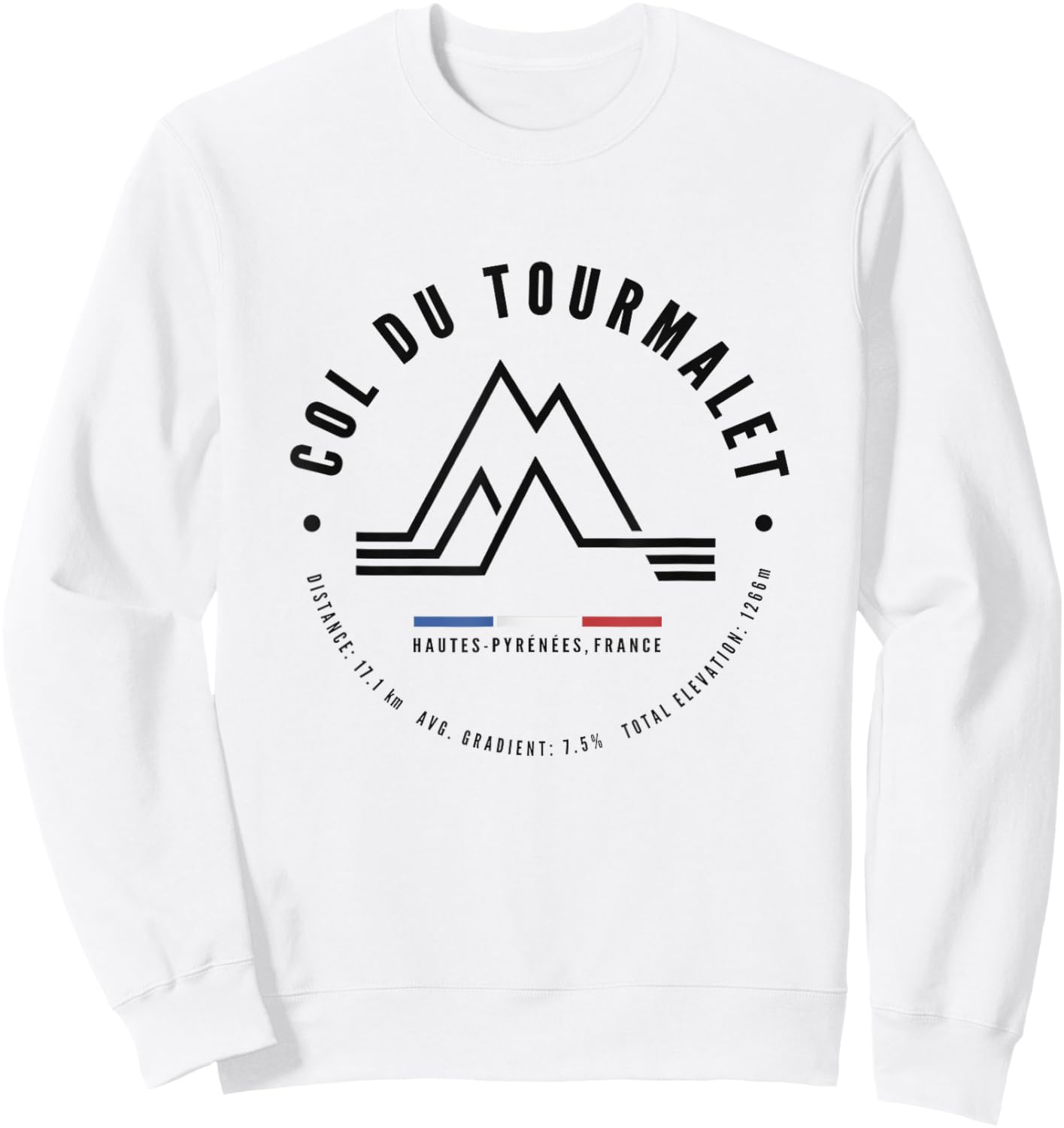 Col Du Tourmalet Mountain Pass France Cycling Racing Bike Sweatshirt - Sweatshirt | White
