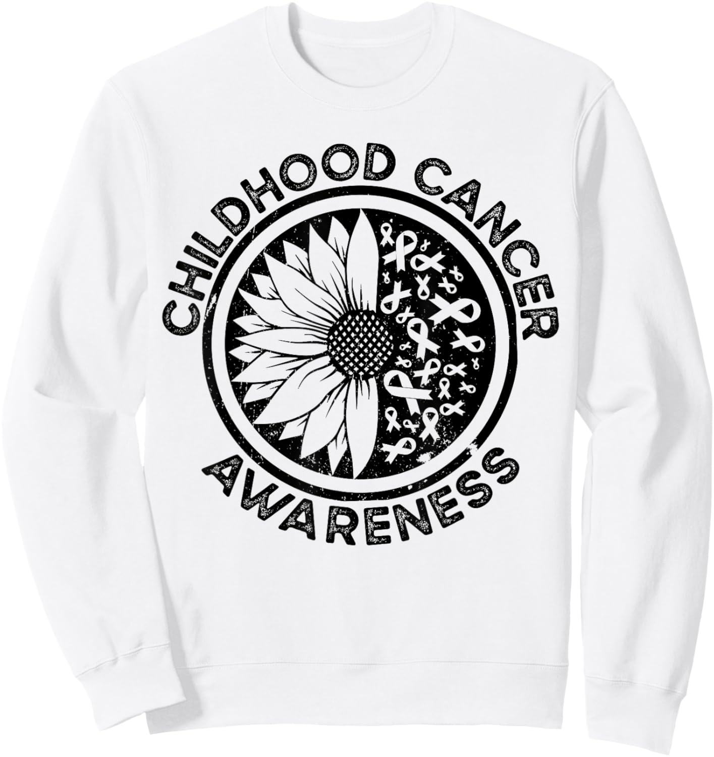 Sunflower Childhood Cancer Awareness Sweatshirt - Sweatshirt | White