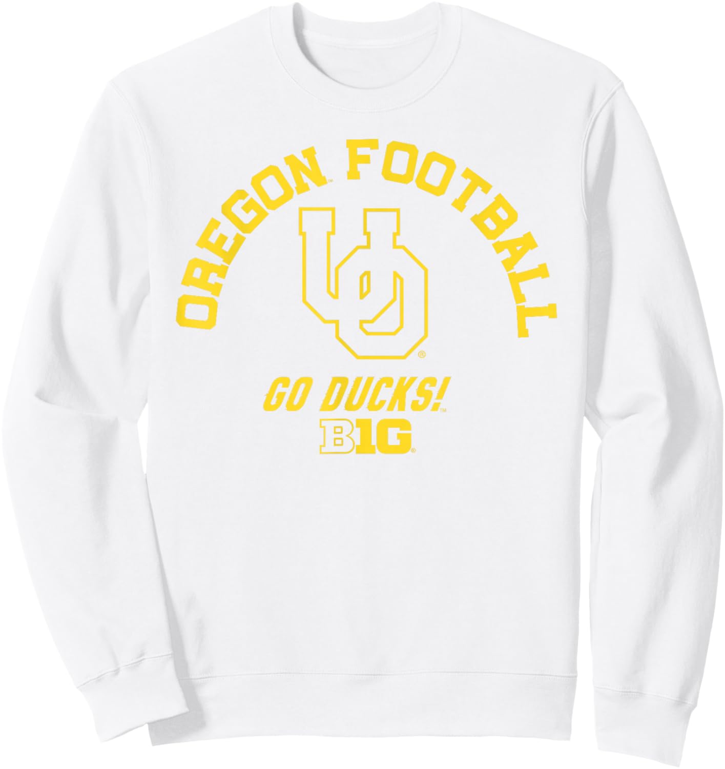 Oregon Ducks Big 10 Football Green Officially Licensed Sweatshirt - Sweatshirt | White