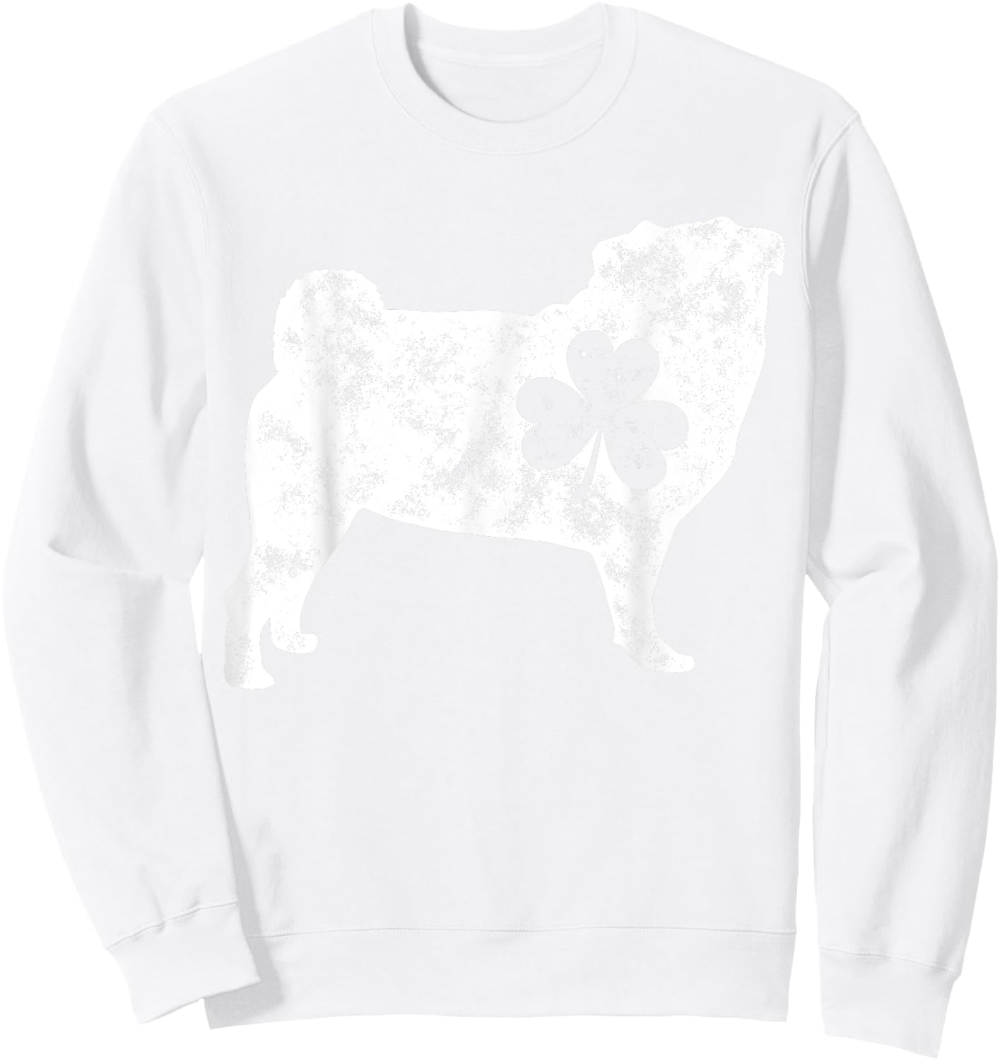 Pug St Patricks Day Boys Kids Girls Shamrock Dog Lover Gifts Sweatshirt - Sweatshirt | White