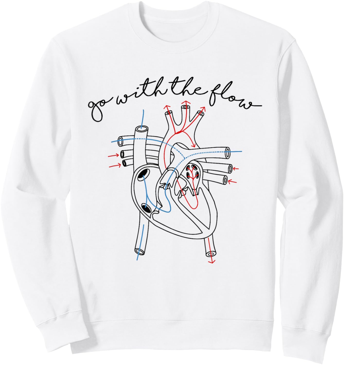 CVICU Cardiac Nurse Anatomy Cardiology Human Heart Flow Sweatshirt - Sweatshirt | White