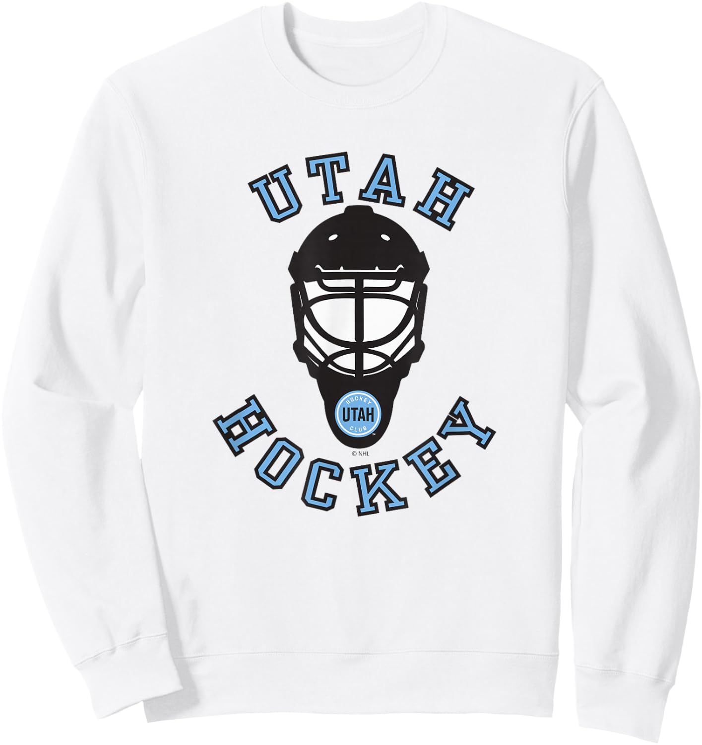 Utah Hockey Club Hockey Mask Gray Officially Licensed Sweatshirt - Sweatshirt | White