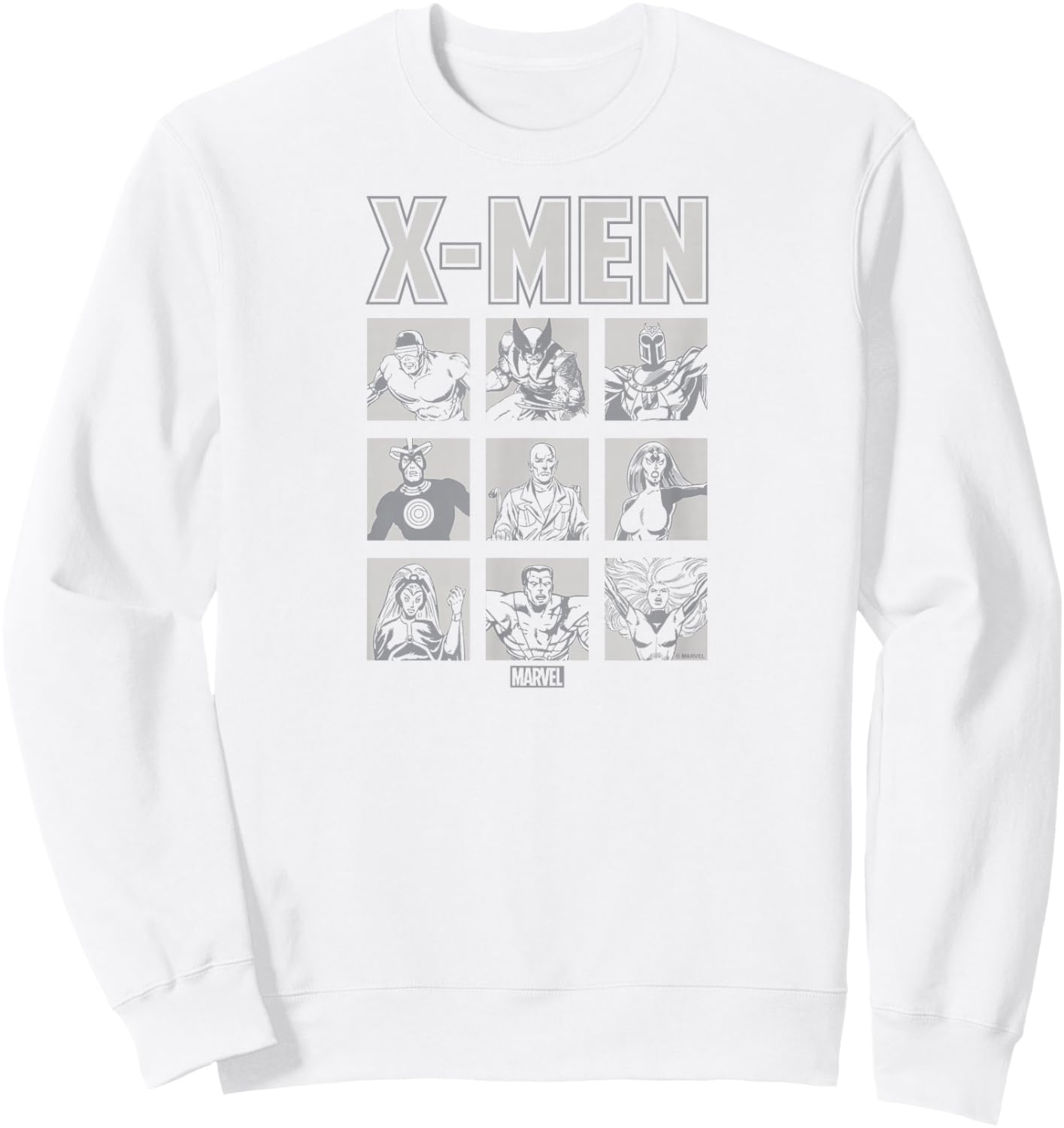 X-Men - Light Monochrome Grid Sweatshirt - Sweatshirt | White
