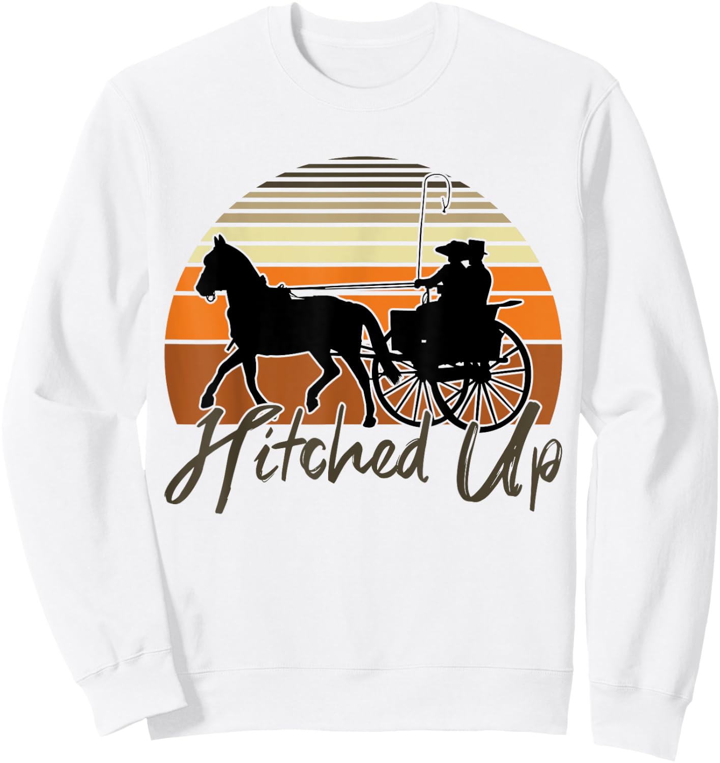 Fine Harness Horse Team Pleasure Driving Lifestyle Sweatshirt - Sweatshirt | White