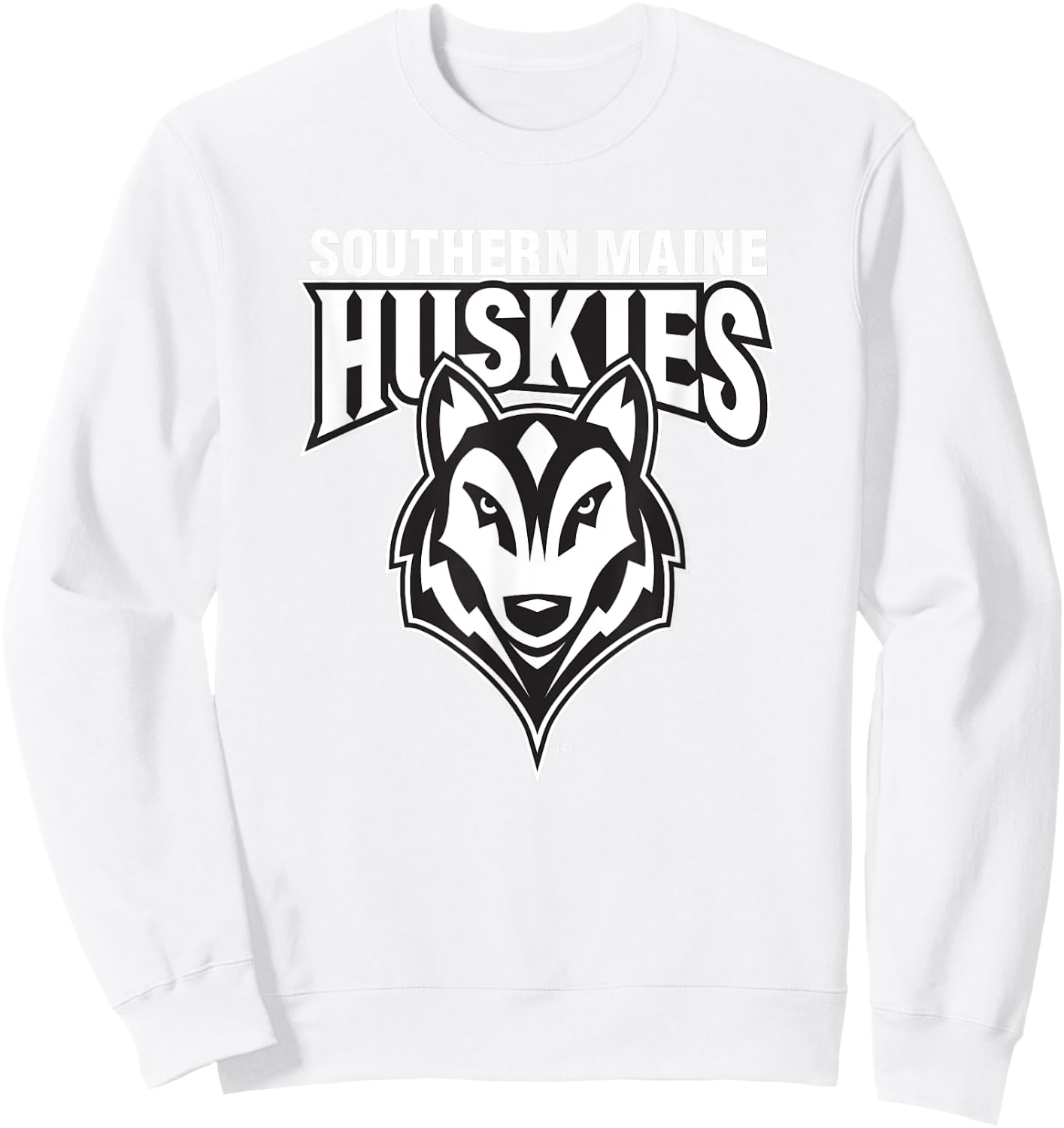 University of Southern Maine USM Huskies Head Logo Sweatshirt - Sweatshirt | White
