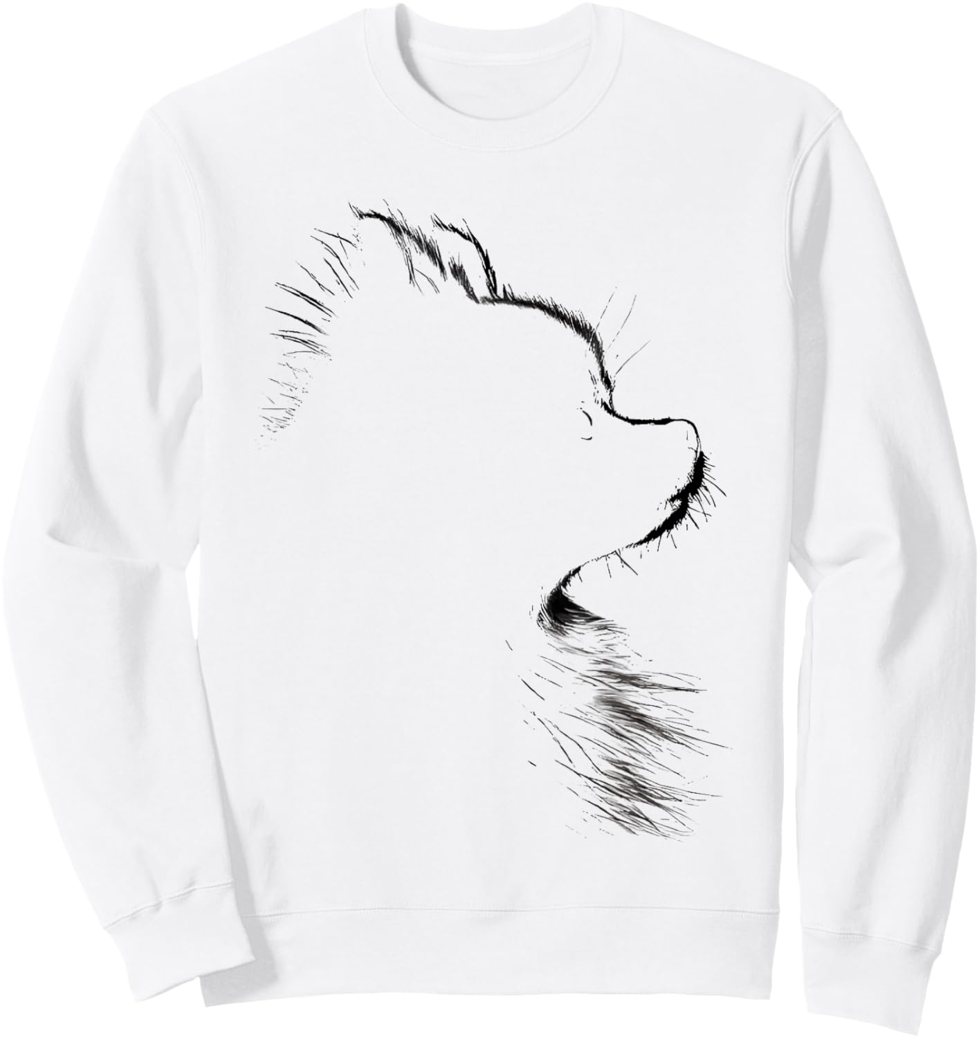 Retro Pomeranian Silhouette Sweatshirt - Sweatshirt | White
