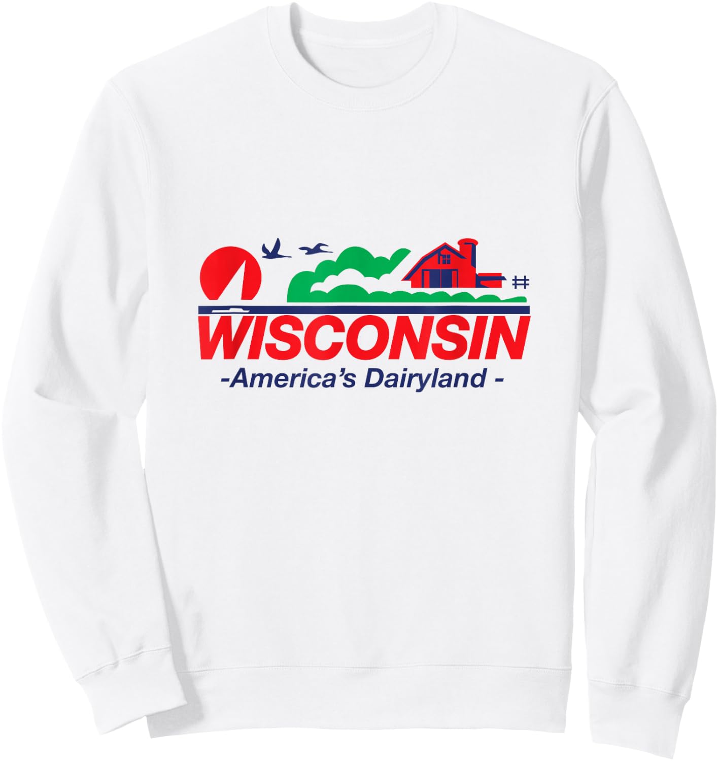 Wisconsin License Plate America's Dairyland Sweatshirt - Sweatshirt | White
