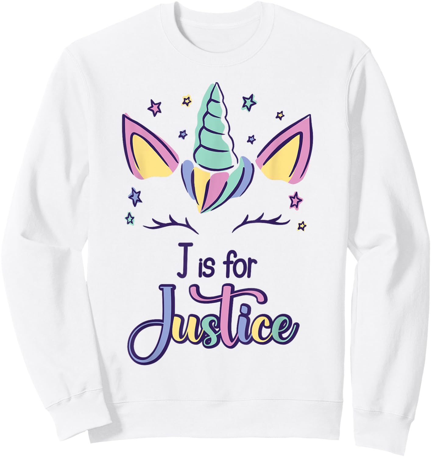 First Name Justice Personalized J Is For Justice Sweatshirt - Sweatshirt | White
