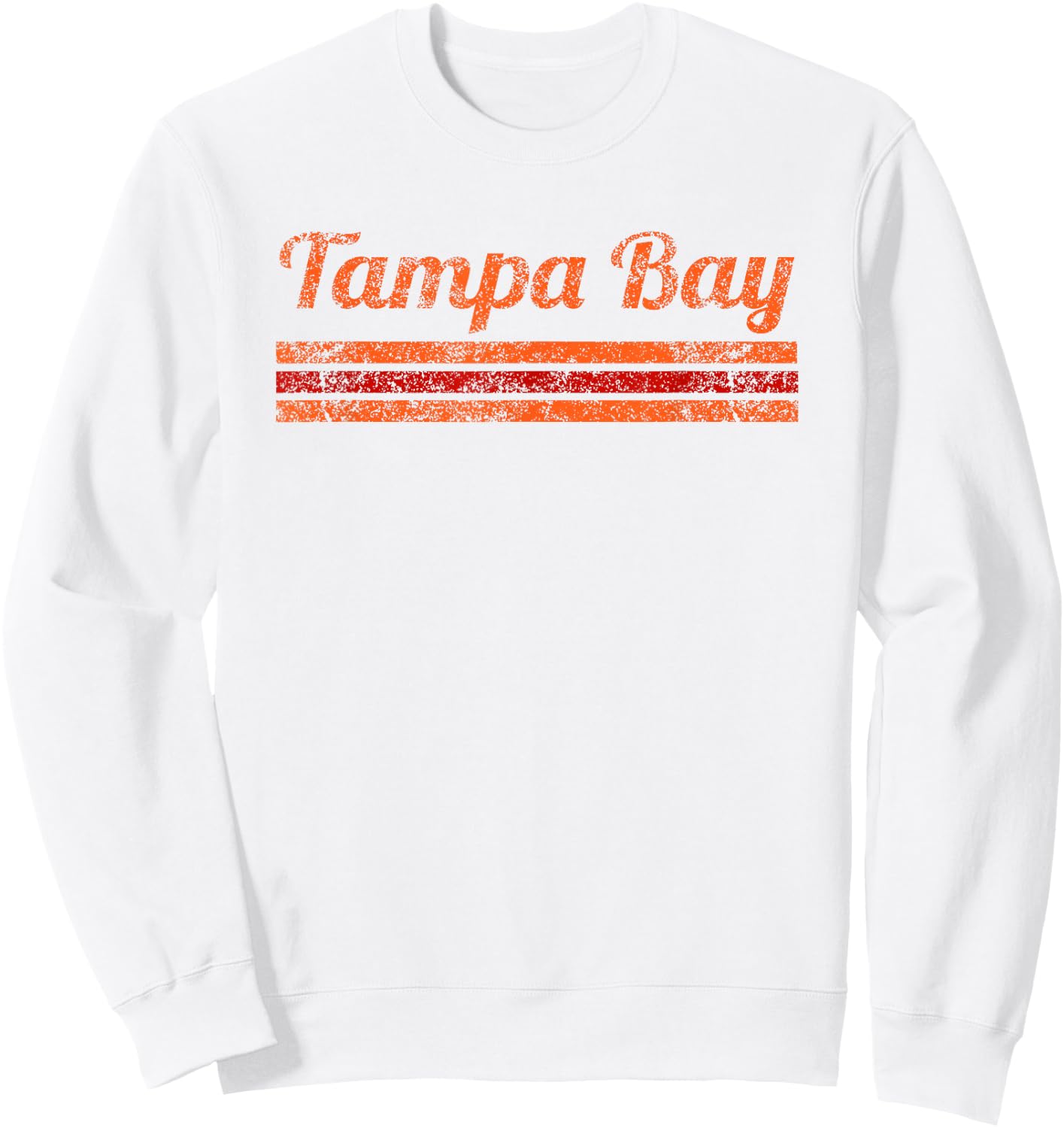 Tampa Bay Florida Retro Vintage Weathered Stripe Throwback Sweatshirt - Sweatshirt | White