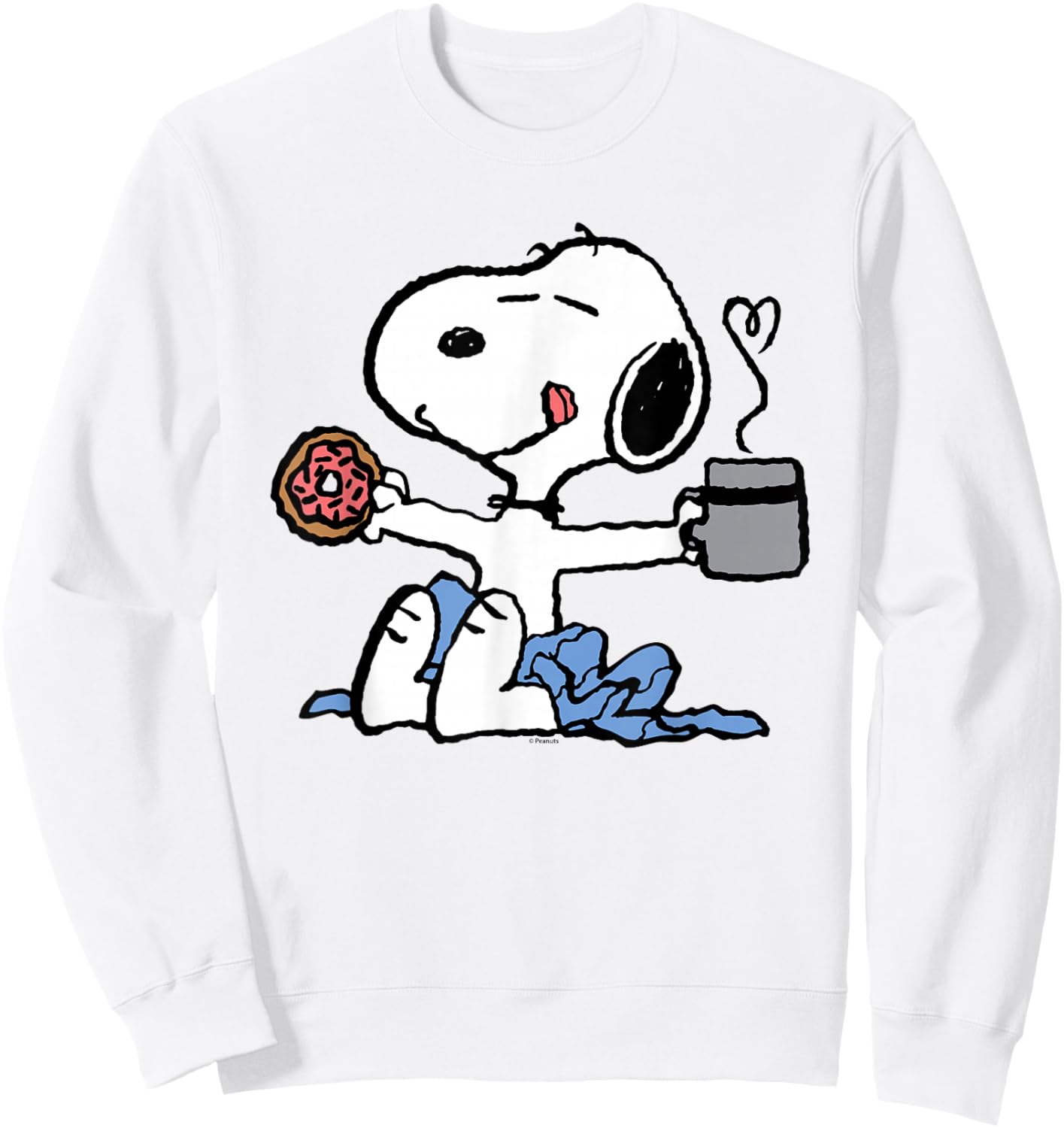 Peanuts - Donut Coffee Snoopy Sweatshirt - Sweatshirt | White