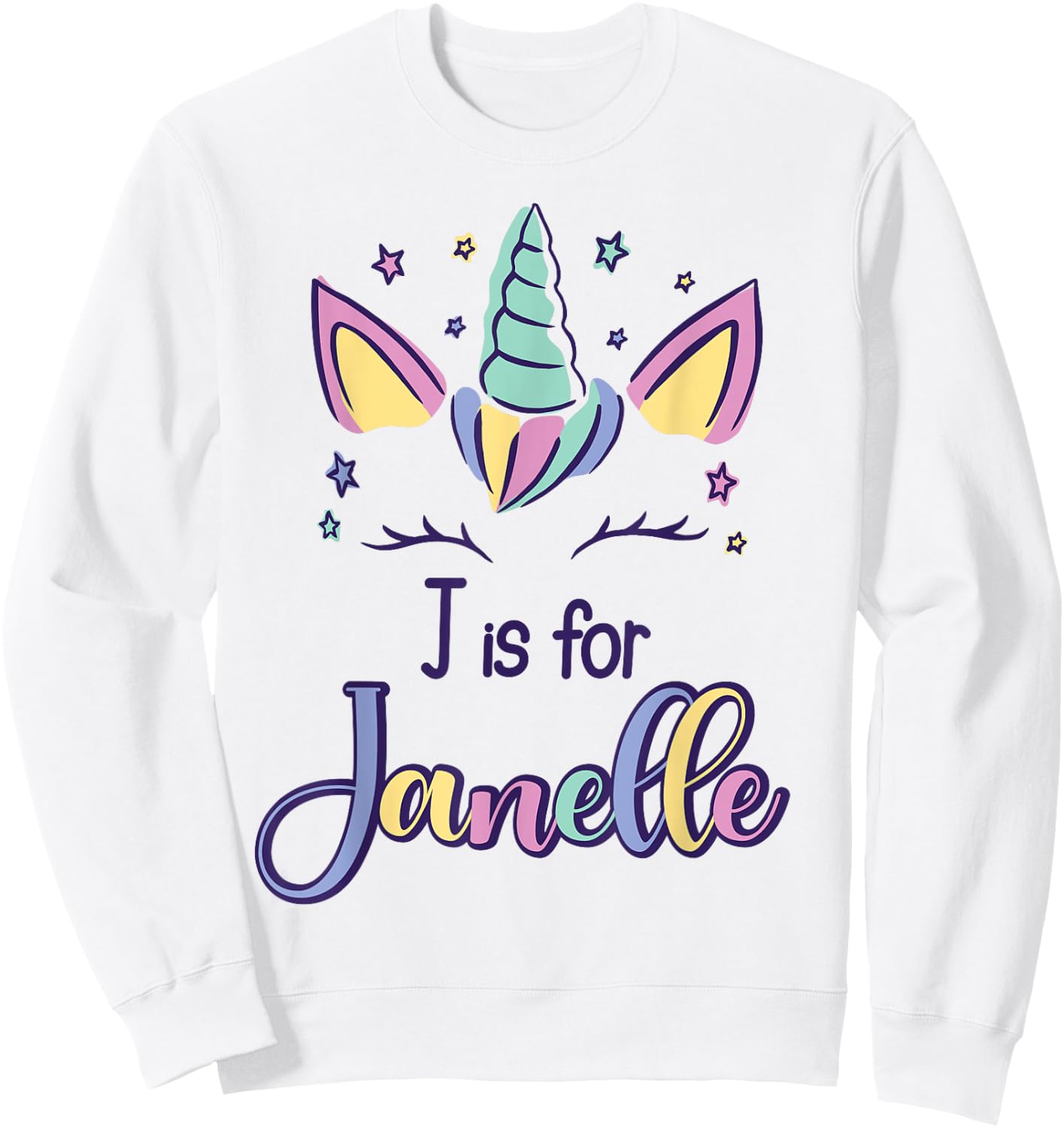 First Name Janelle Personalized J Is For Janelle Sweatshirt - Sweatshirt | White
