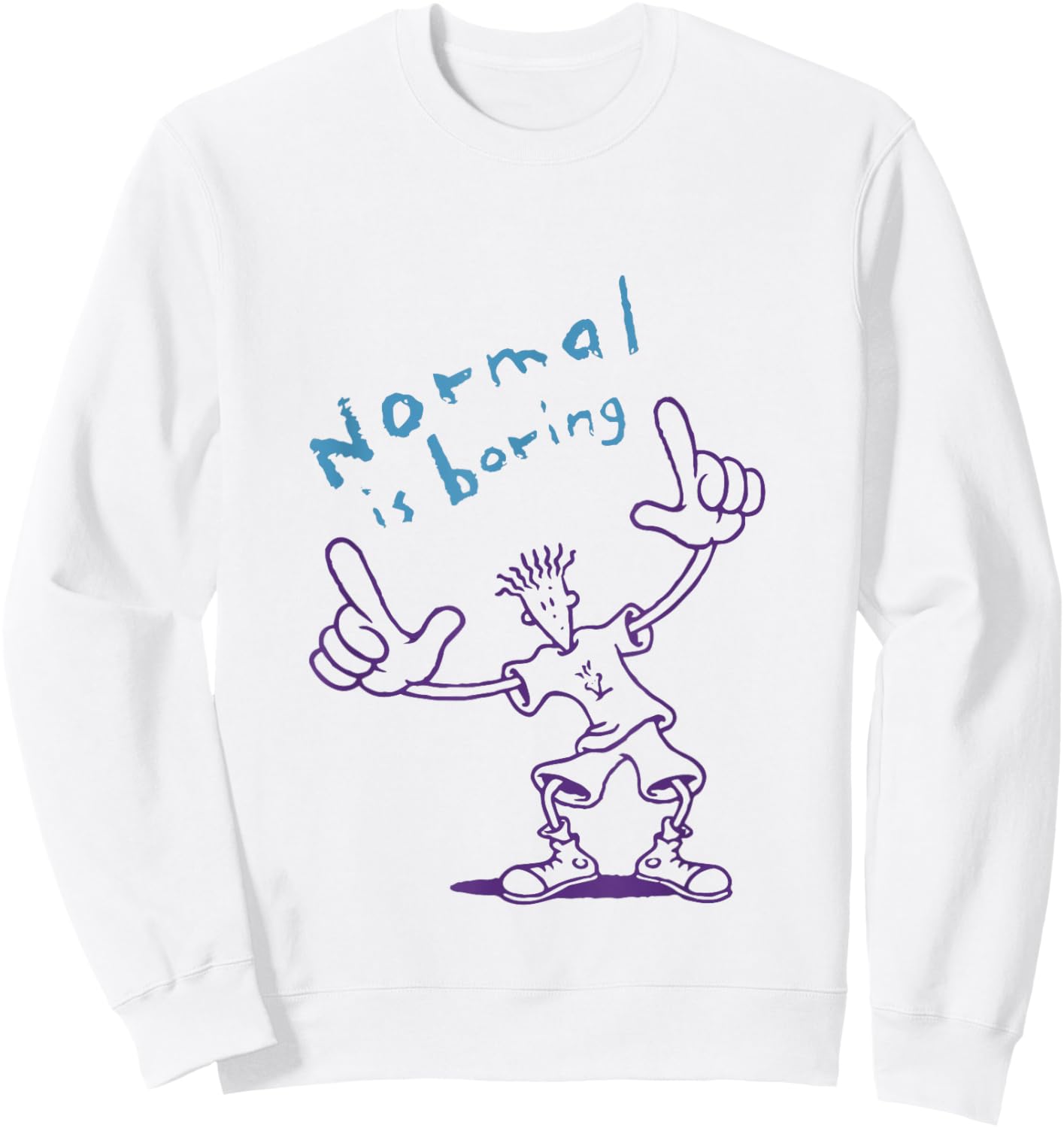 Fido Dido Points Normal Is Boring Sweatshirt - Sweatshirt | White