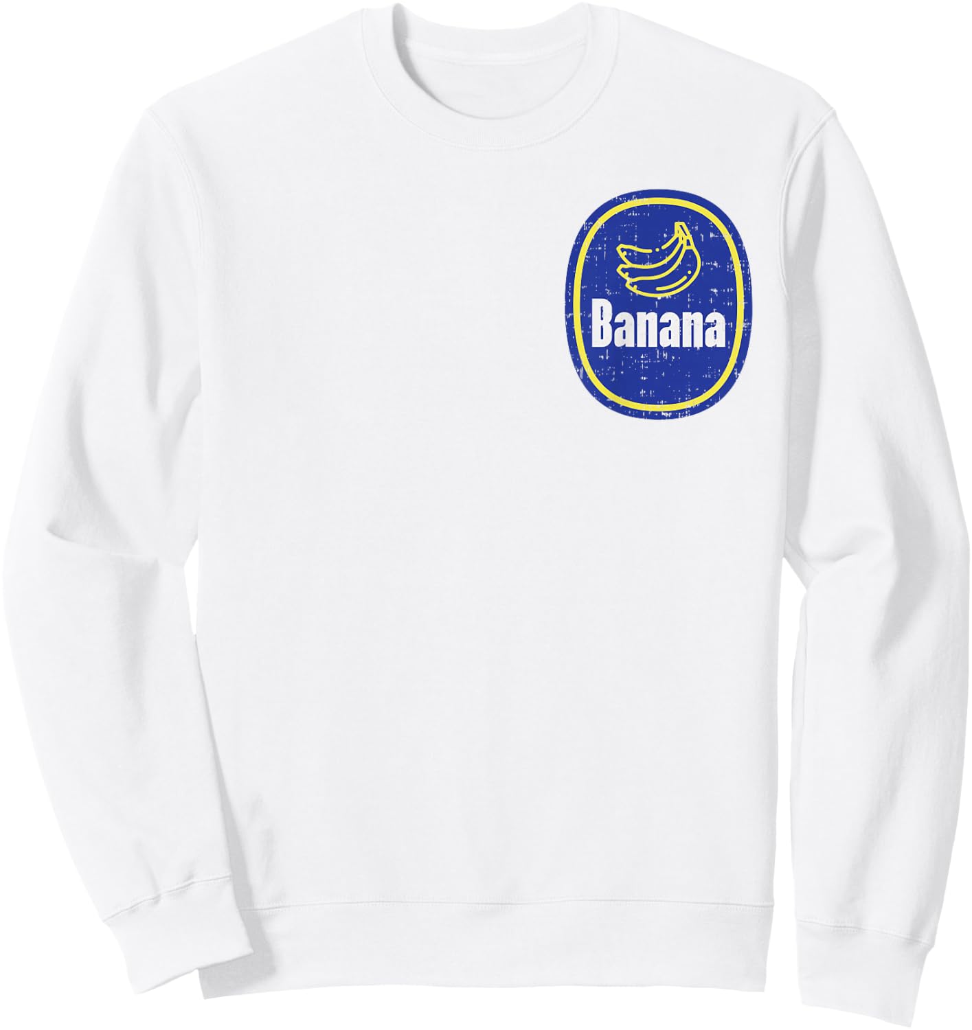 Banana Pocket Sticker Funny Fruit DIY Easy Halloween Costume Sweatshirt - Sweatshirt | White